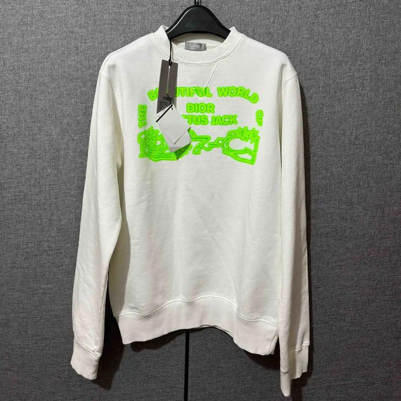 Dior Dior White Cotton Embroidered Logo Sweatshirt 0089 Size US XS / EU 42 / 0 - 1 Thumbnail