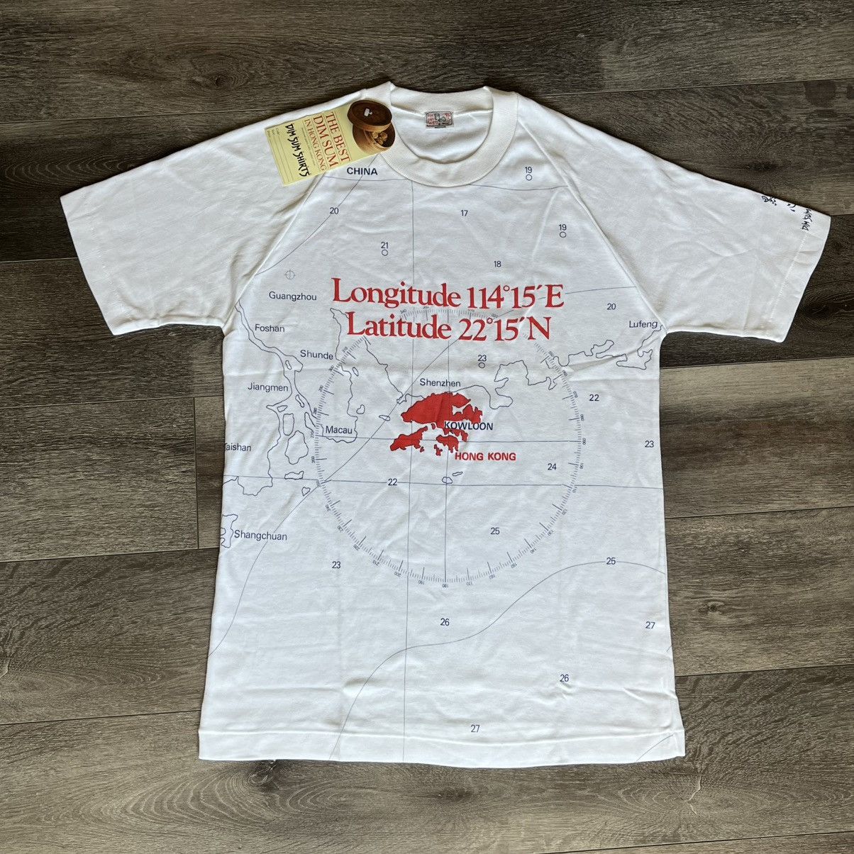 Japanese Brand New Vintage 1990s Dim Sum Shirts Hong Kong Map Graphic Tee Size US M / EU 48-50 / 2 - 1 Thumbnail