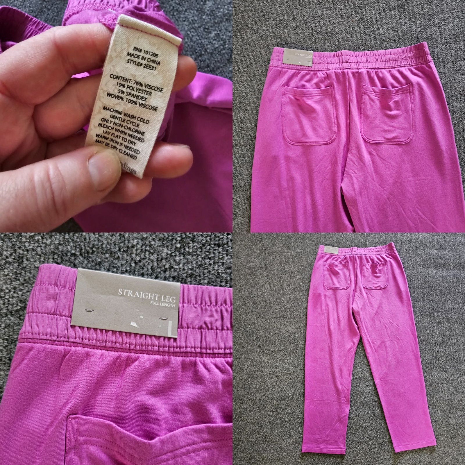 Soft Surroundings Soft Surroundings Pants Womens Large Purple Straight Leg Elastic Waist Casual Size 24" / US 00 / IT 34 - 8 Thumbnail