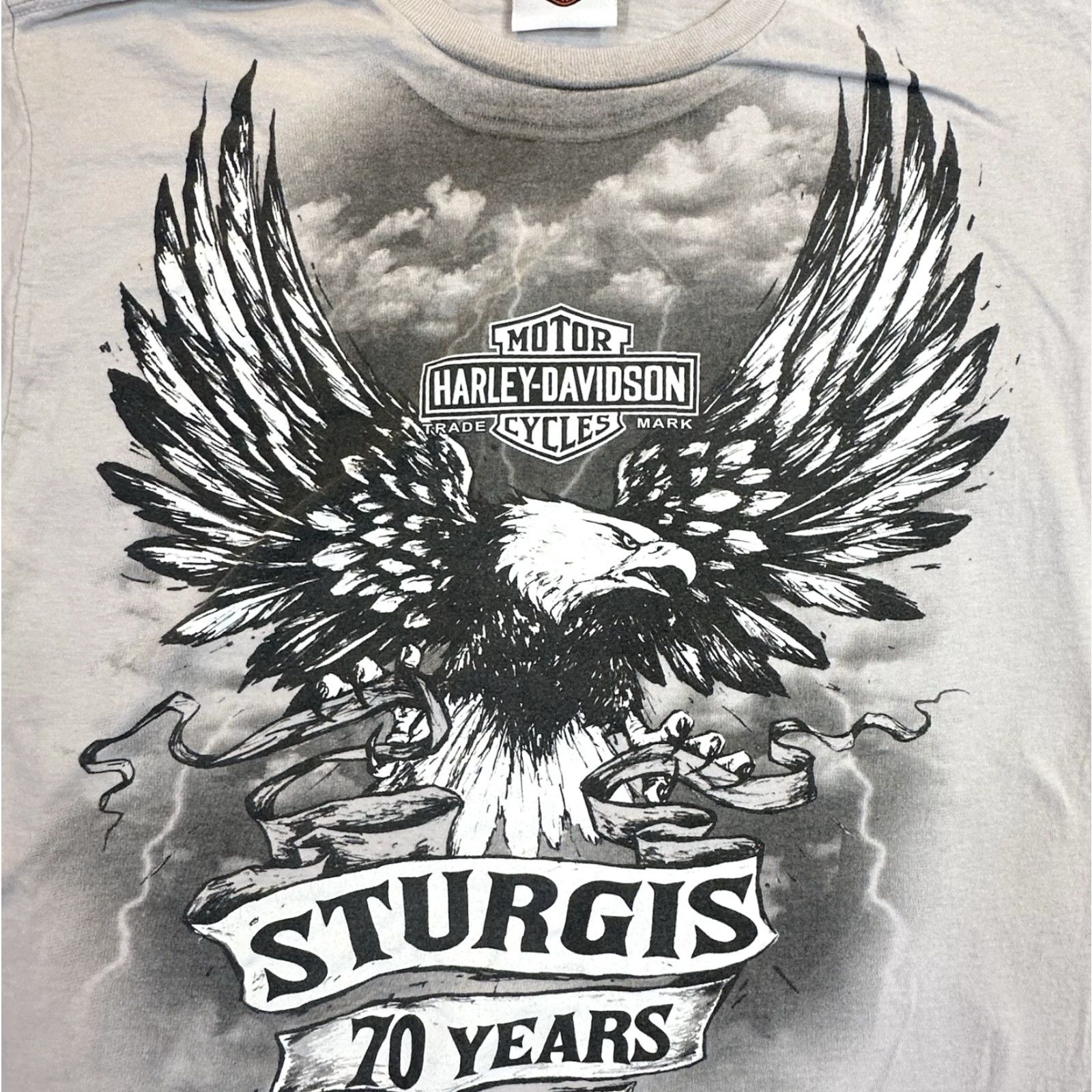 Harley Davidson Harley-Davidson Sturgis 70 Years Eagle Wings Up Storm Y2K Tee Shirt Men's 2XL Size US XXL / EU 58 / 5 - 4 Thumbnail