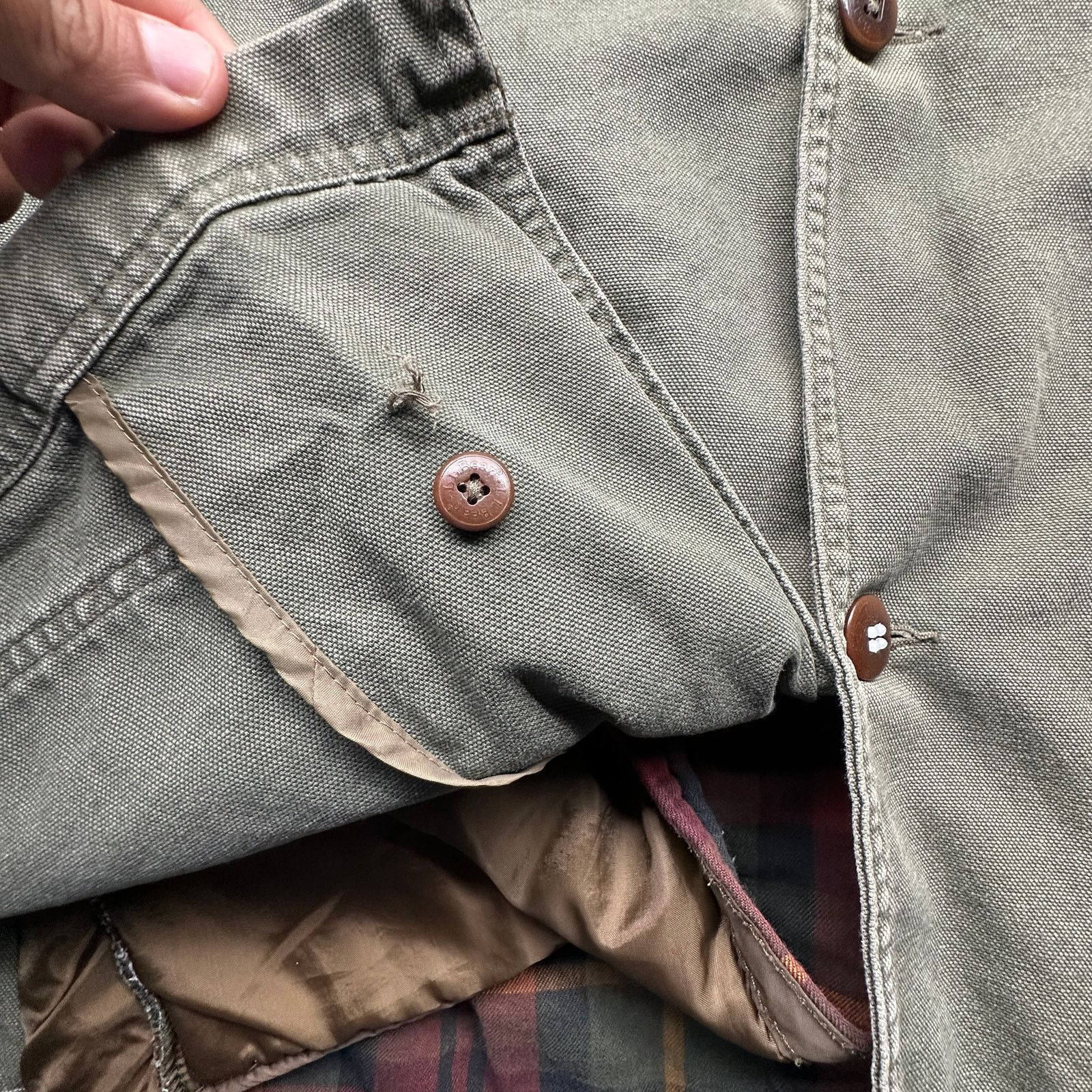 L.L. Bean LL Bean JX75 Primaloft Plaid Lined Canvas Barn Coat Mens XL Size US XL / EU 56 / 4 - 12 Thumbnail