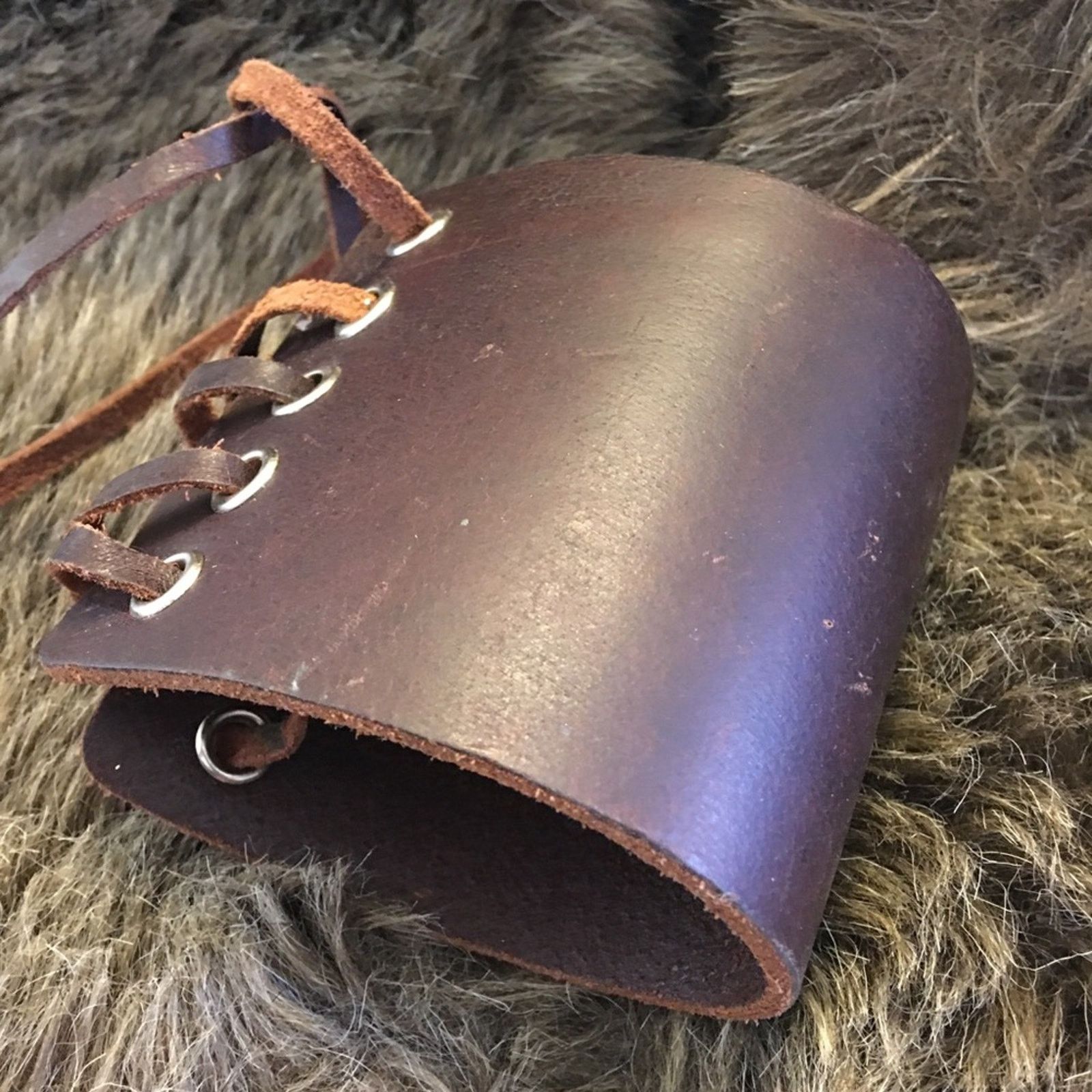 Vintage Vintage Napoli brown leather wide cuff bracelet Size ONE SIZE - 8 Thumbnail
