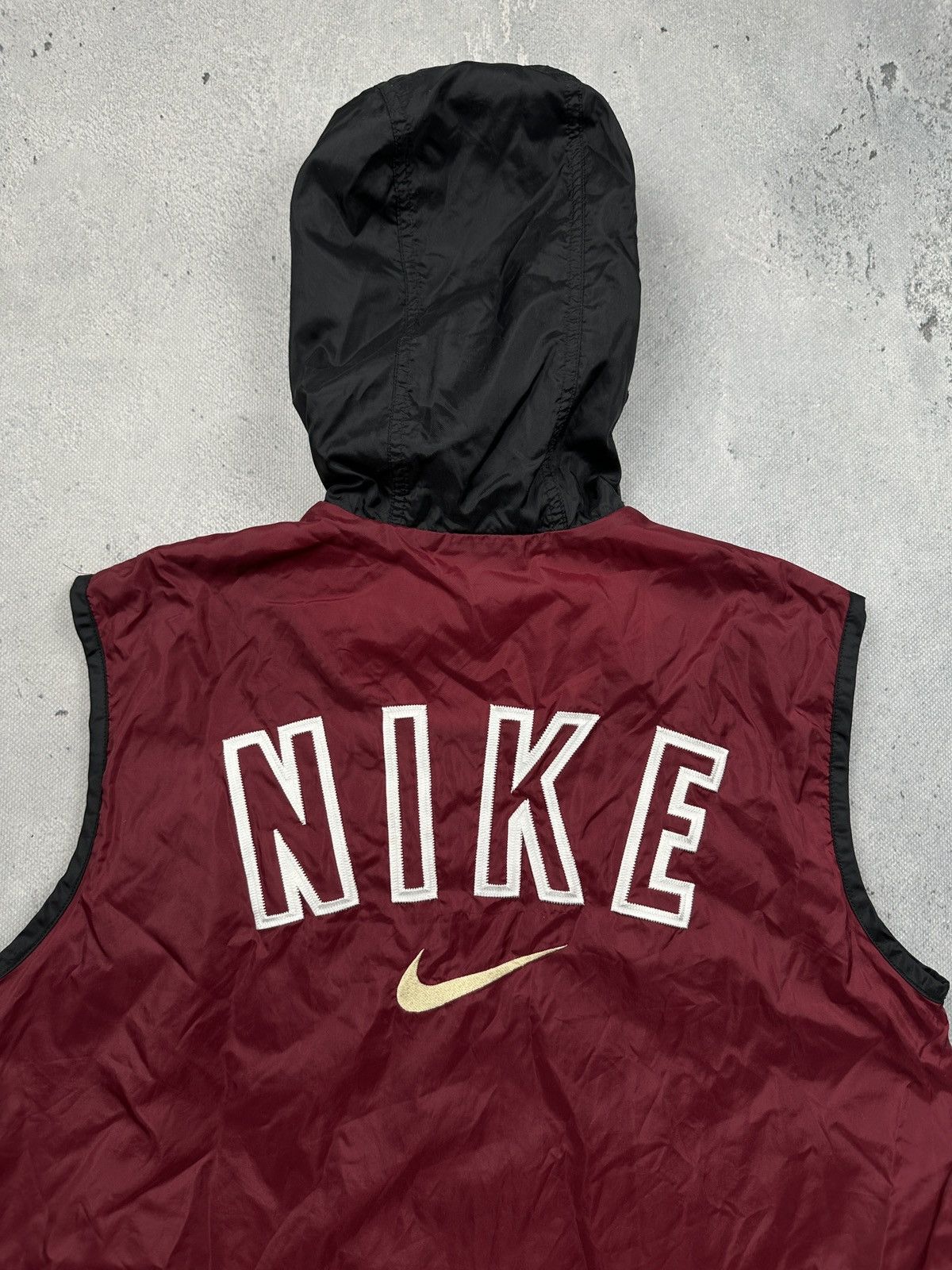 Nike Vintage Y2K Nike Swoosh Hooded Windbreaker Vest Black Red Size US XS / EU 42 / 0 - 16 Thumbnail