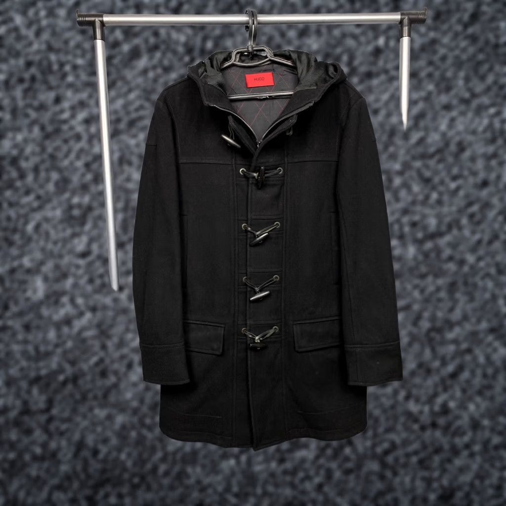 Hugo Boss VINTAGE Hugo Boss Mens Coat Duffle Wool Black M - Wool Duffle Coat Hugo Boss Size US M / EU 48-50 / 2 - 1 Thumbnail