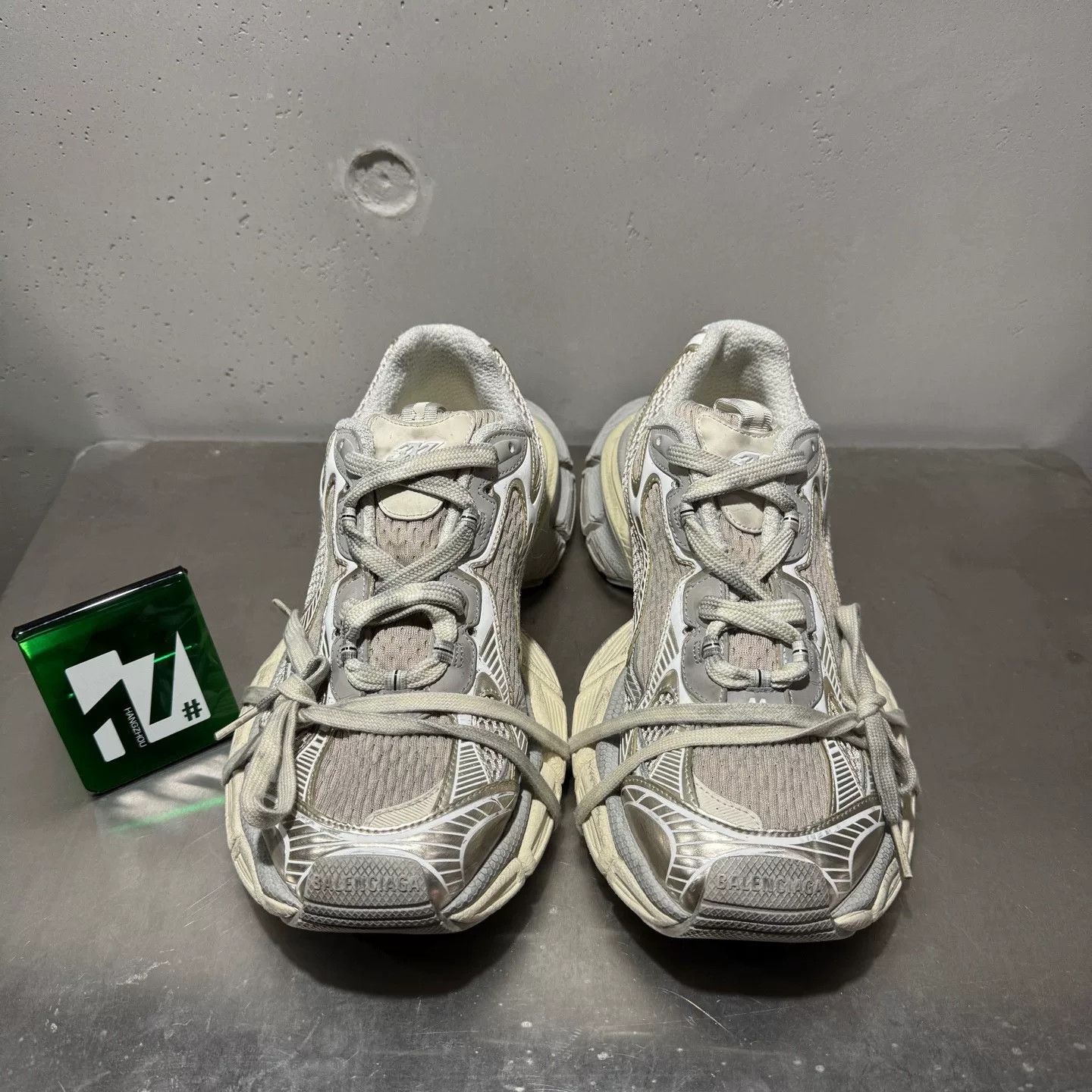 Balenciaga Balenciaga Distressed Silver Lowtop Sneakers XXXL Men Size US 10 / EU 43 - 1 Thumbnail