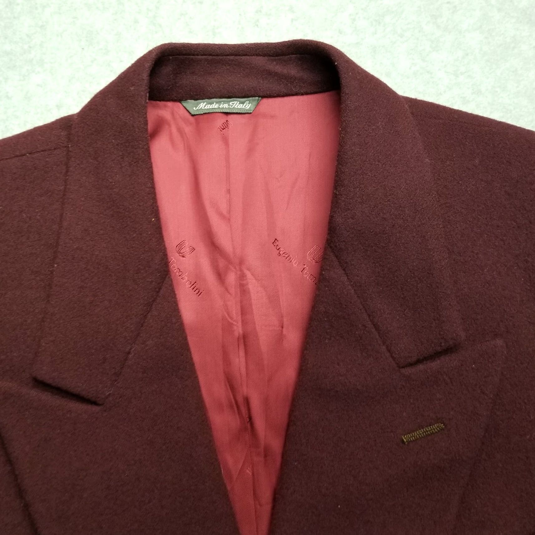 Tombolini Urbis Blazer Mens Italian 48 Roger Stuart Eugenio Tombolini Jacket, Wool, Cashmere, Polyester Red - Vintage Men 48, Regular, Solid Size 48R - 3 Thumbnail