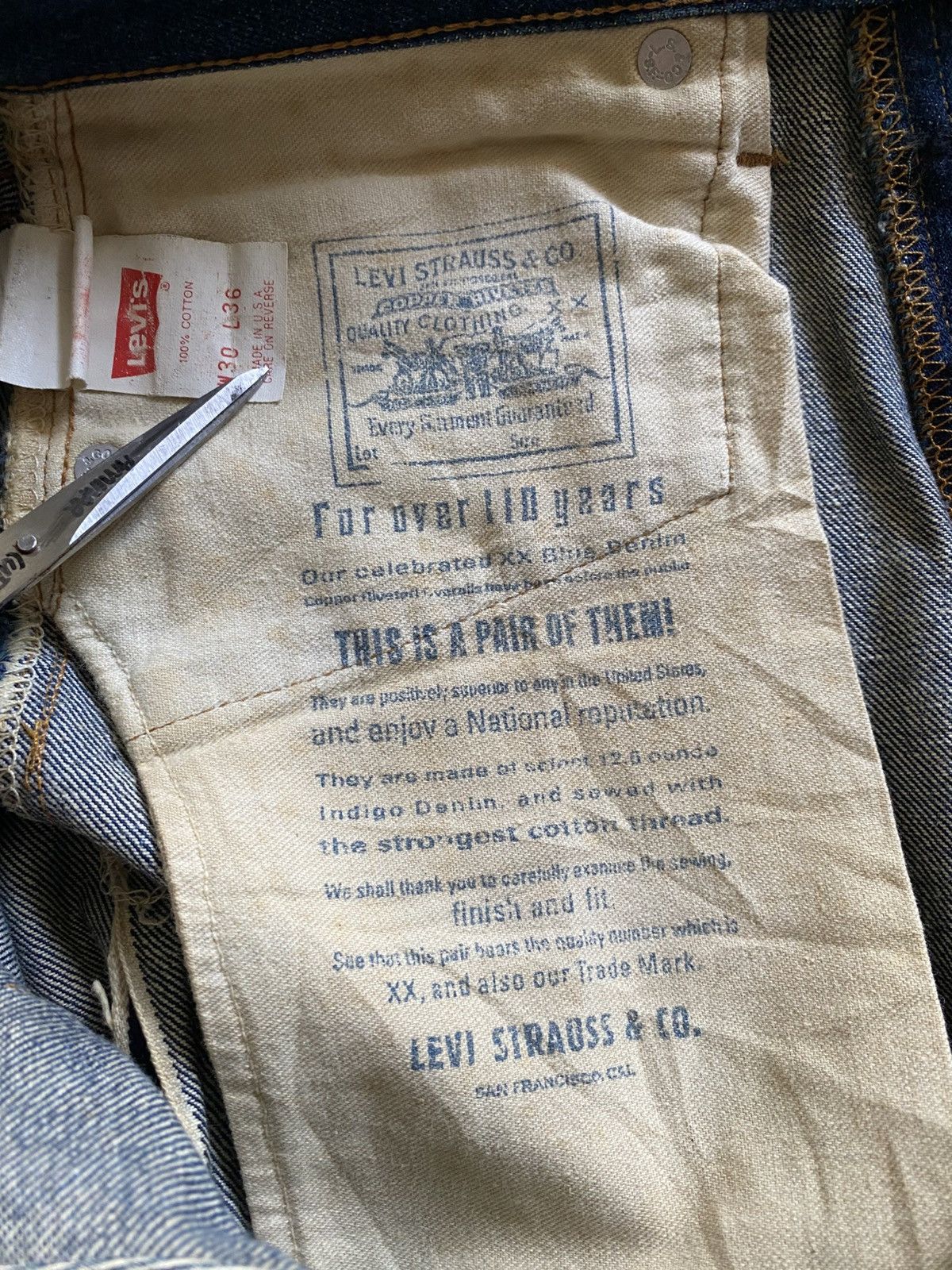 Levi's × Levi's Vintage Clothing × Vintage 🔥VTG LEVIS BIG E DENIM SELVEDGE USA Size US 30 / EU 46 - 11 Thumbnail