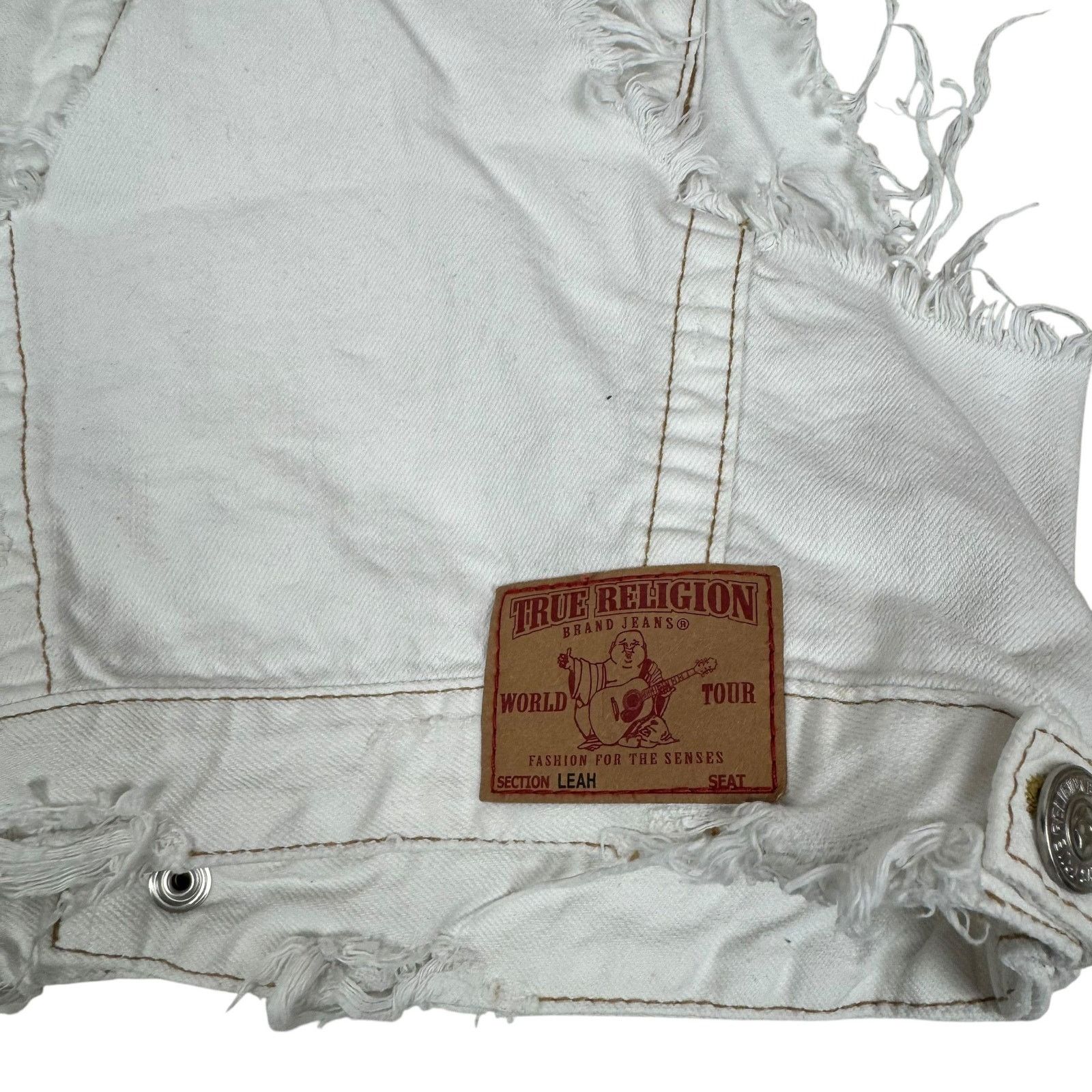 True Religion True Religion Leah Kylie Womens White Cotton Trucker Vest XS Size XS / US 0-2 / IT 36-38 - 9 Thumbnail
