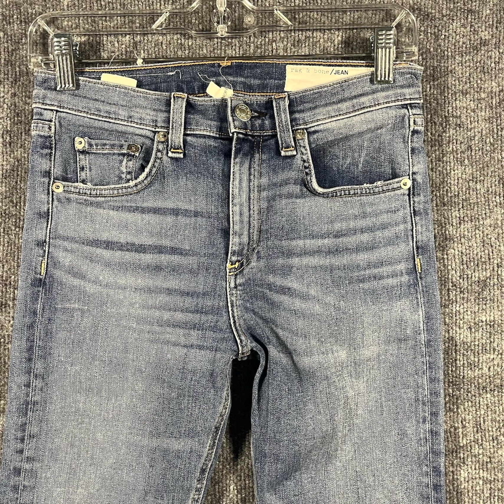 Rag & Bone rag & bone Jeans Women's Jeans 26 Blue Denim Medium Wash Distressed 10 Inch Crop Flare Size 26" / US 2 / IT 38 - 7 Thumbnail