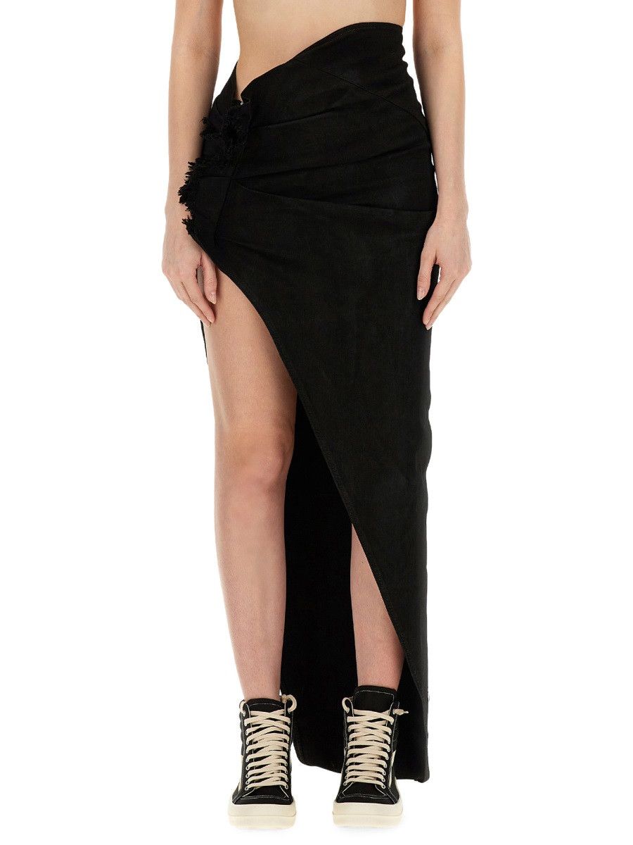 Rick Owens Drkshdw RICK OWENS DRKSHDW LONG SKIRT - BLACK Size 32" / US 10 / IT 46 - 1 Thumbnail