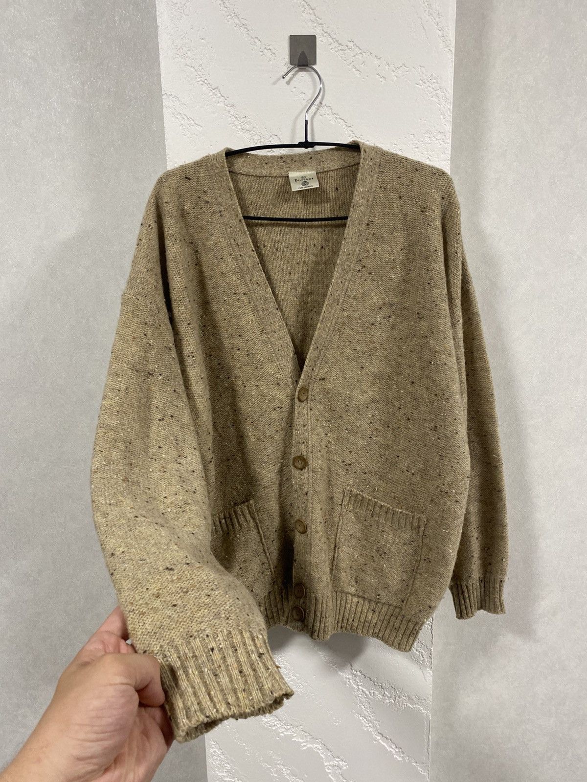 Burton Burtons Vintage Pure New Shetland Wool Oversized Cardigan M Size US M / EU 48-50 / 2 - 1 Thumbnail
