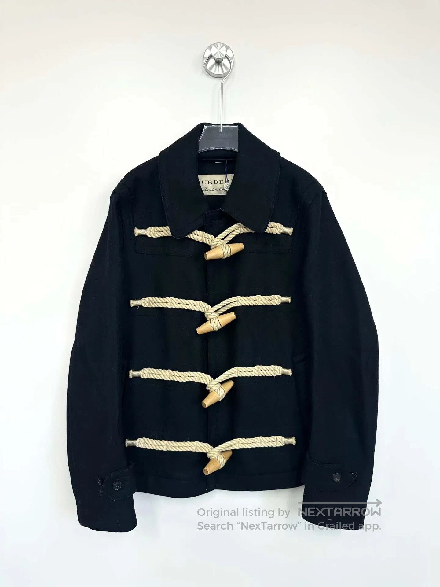 Burberry Burberry Black Classic Horn Button Wool Jacket| Size L / US 10 / IT 46 - 1 Thumbnail