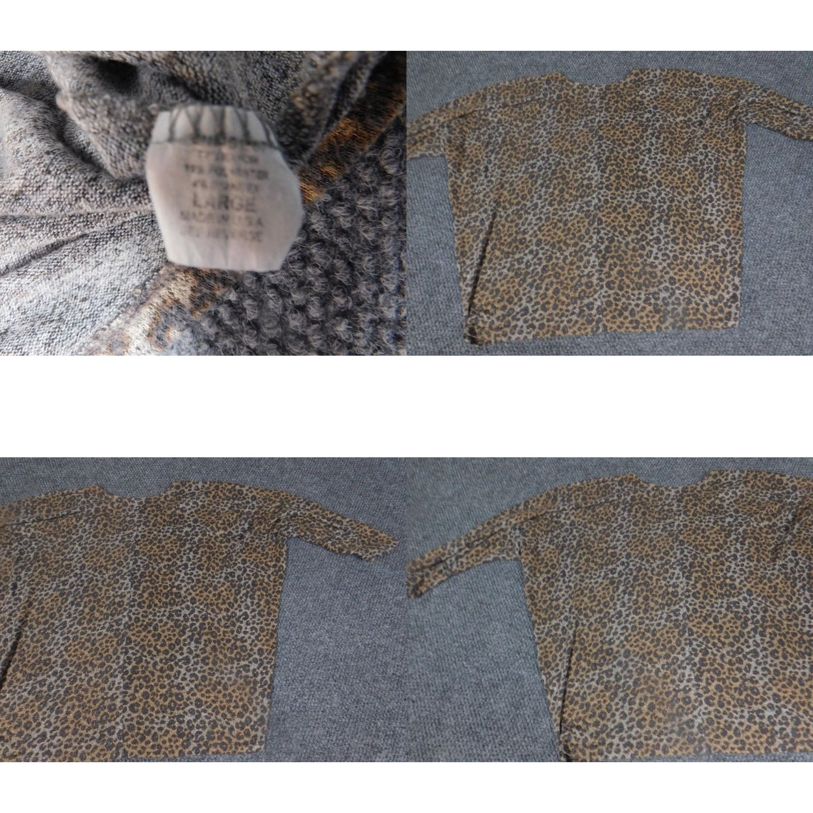 Vintage Kim and Cami Womens Sweater L Brown Animal Print Stretch Dolman Sleeve Turtleneck Pullover Knit Cable-Knit Regular Size Size L / US 10 / IT 46 - 8 Thumbnail
