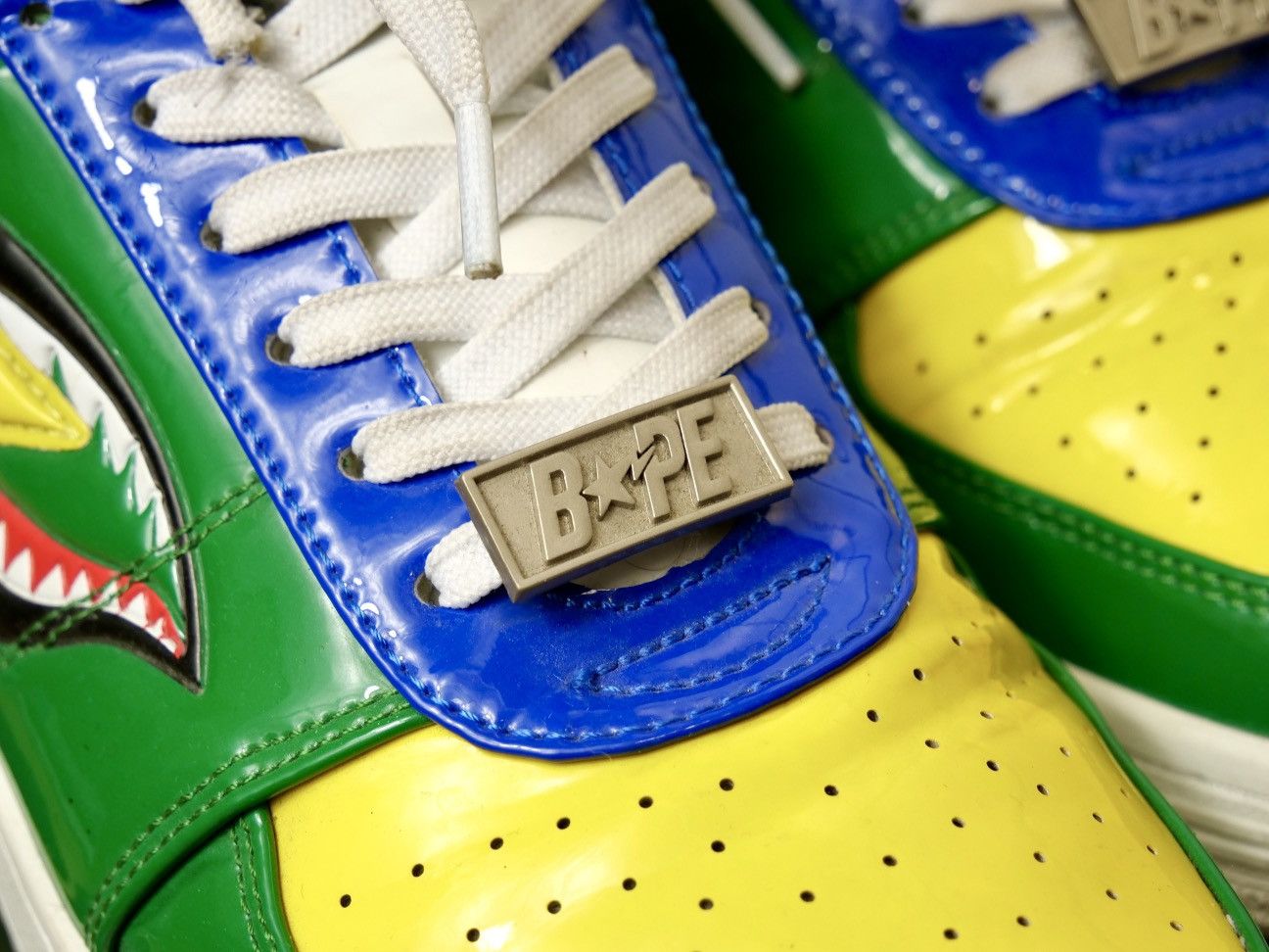 Bape Like New Bathing Ape Brazil SHARK BAPESTA Yellow Blue Green Size US 8 / EU 41 - 7 Thumbnail