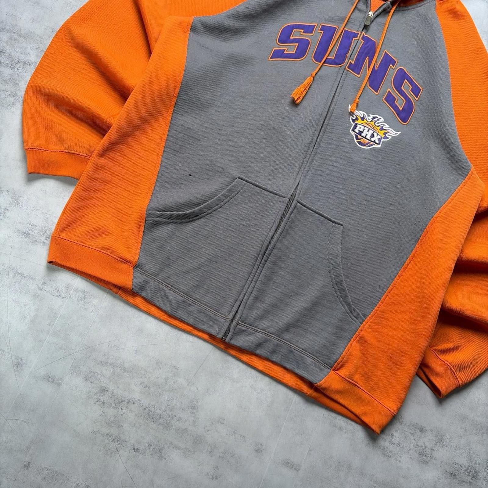 Adidas Y2K Orange Adidas NBA Phenix Suns Baggy Skater Zip Up Hoodie Size US XL / EU 56 / 4 - 3 Thumbnail