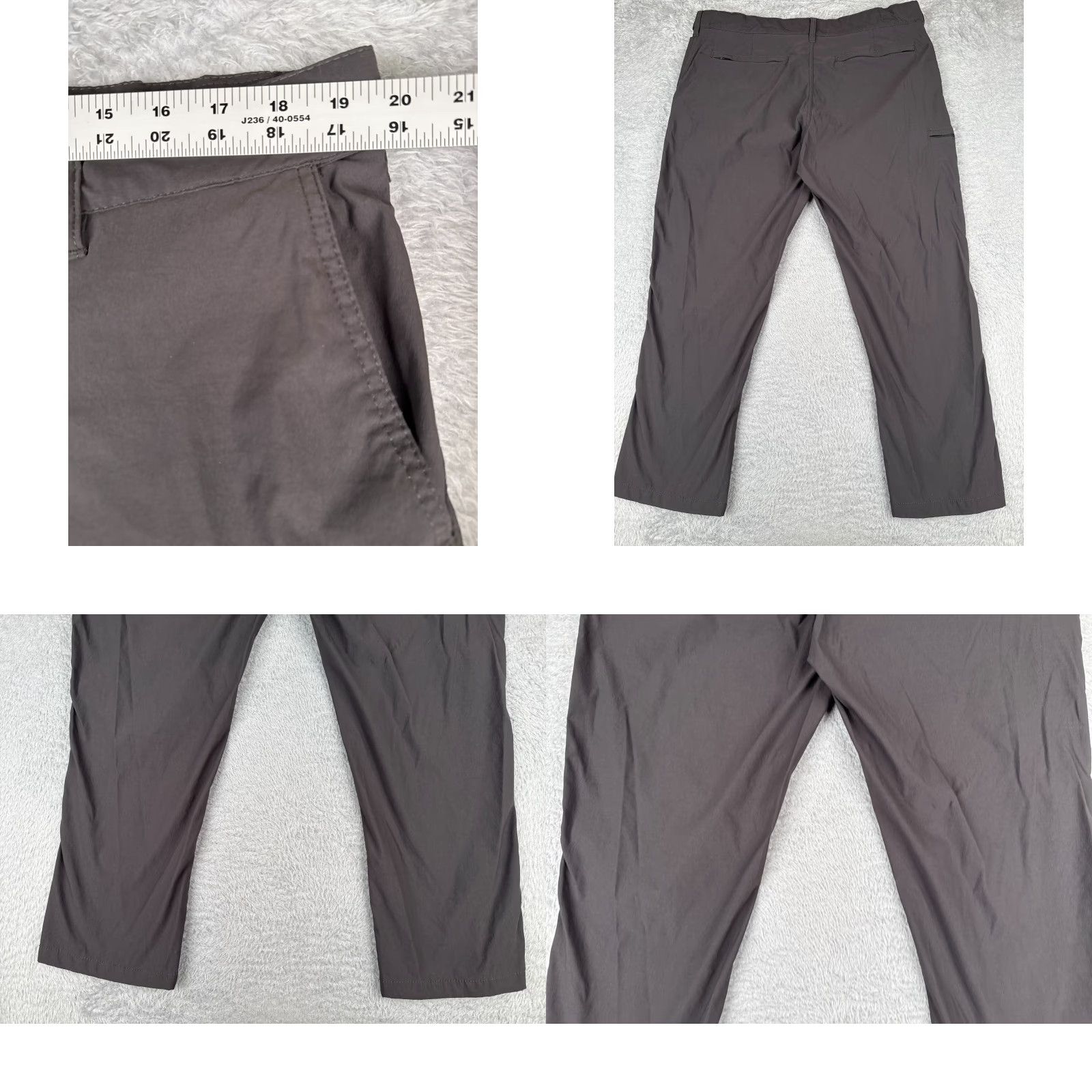 Vintage Cargo Pants Men 40 Gray Straight Leg Nylon Hike Camp ZIP Pockets 40x30 Outdoor Activewear Regular Khakis Vel? Size US 40 / EU 56 - 9 Thumbnail