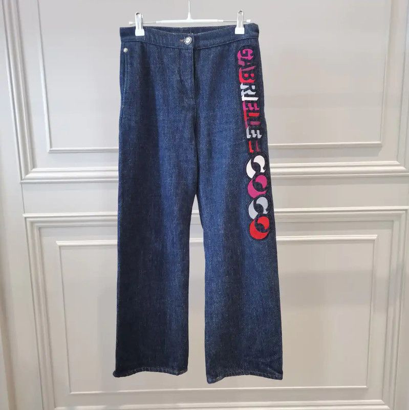 Chanel Chanel Summer Dark Blue Cotton Denim Pants 0089 Size 23" - 1 Thumbnail