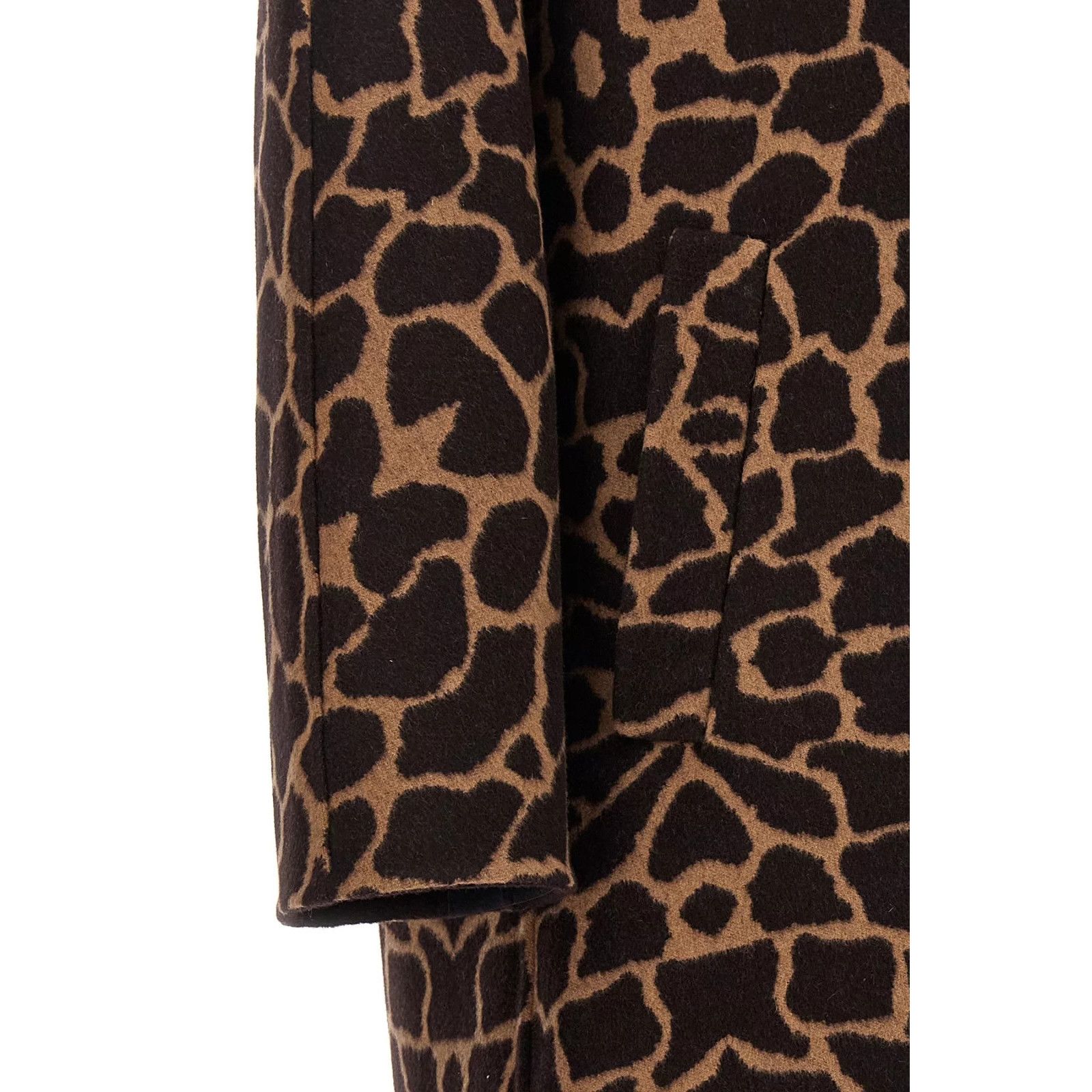 Max Mara MAX MARA Ortica Brown/Black Wool Long Coat New & Authentic ( Size S / US 4 / IT 40 - 4 Thumbnail