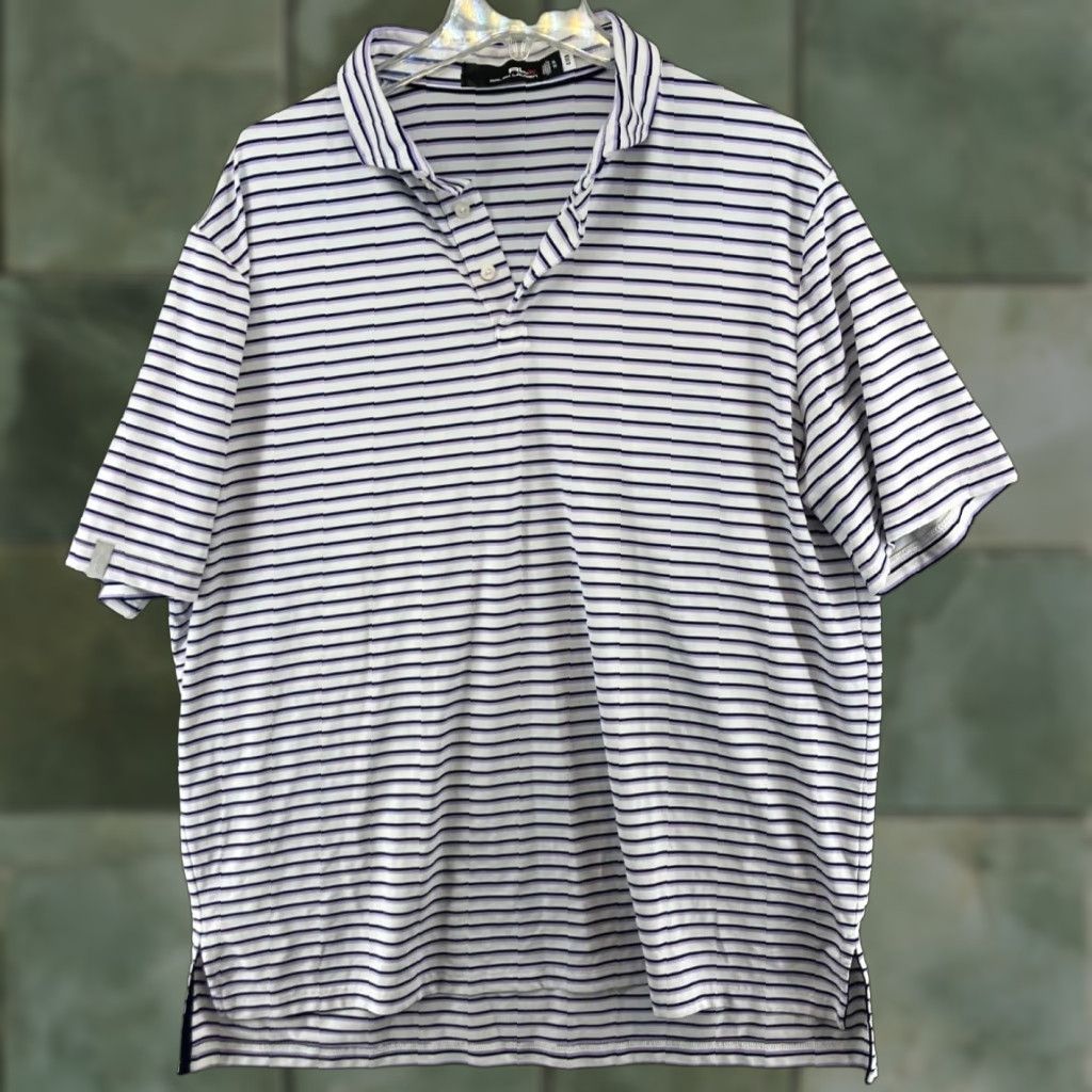 RLX Ralph Lauren RLX Ralph Lauren Polo Shirt XL Striped Purple Performance Shirt Mens Size US XL / EU 56 / 4 - 1 Thumbnail