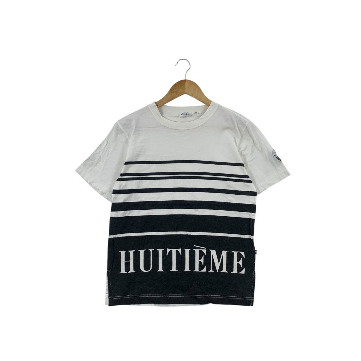 Vintage Vintage HUITIEME PARIS Sports Studio Striped Tee Shirt Top Size M / US 6-8 / IT 42-44 - 1 Thumbnail
