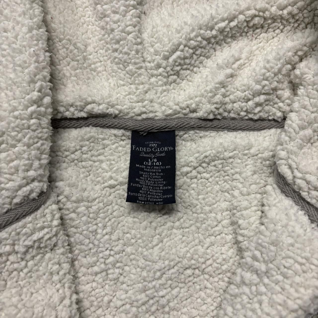 Japanese Brand × Vintage Crazy Vintage Y2K/2000s Cute Grey Sherpa Line Zip Up Hoodie! Size L / US 10 / IT 46 - 5 Thumbnail