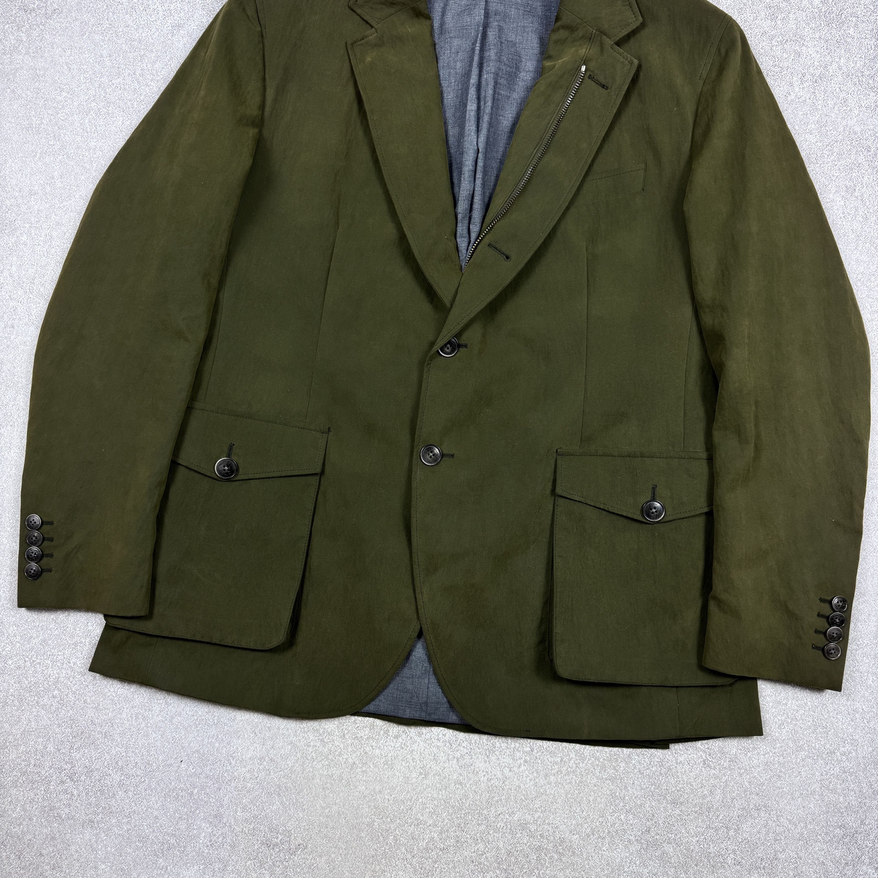Hackett Men`s Hackett London zip through waxed Green jacket blazer Size 42R - 6 Thumbnail