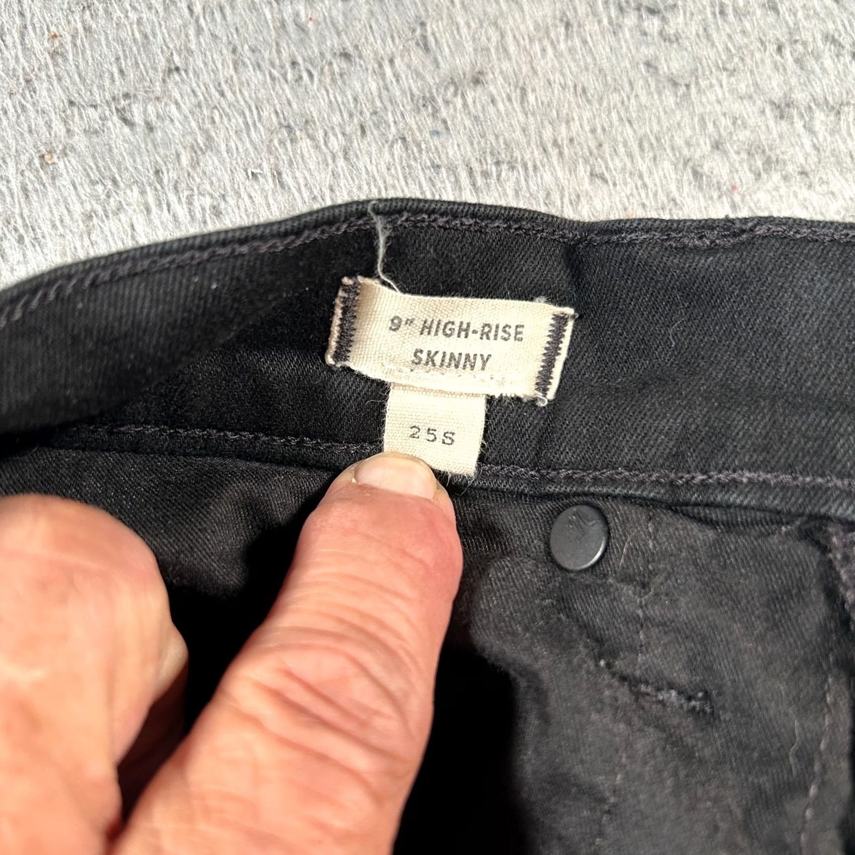 Madewell Madewell Jeans Womens 25S Black 9" High Rise Skinny Denim Cotton Stretch Jeans Size 42" / US 20 - 4 Thumbnail