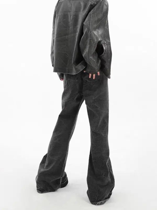 VIBE Vintage Washed Black Micro Wide Leg Jeans Size US 33 - 4 Thumbnail