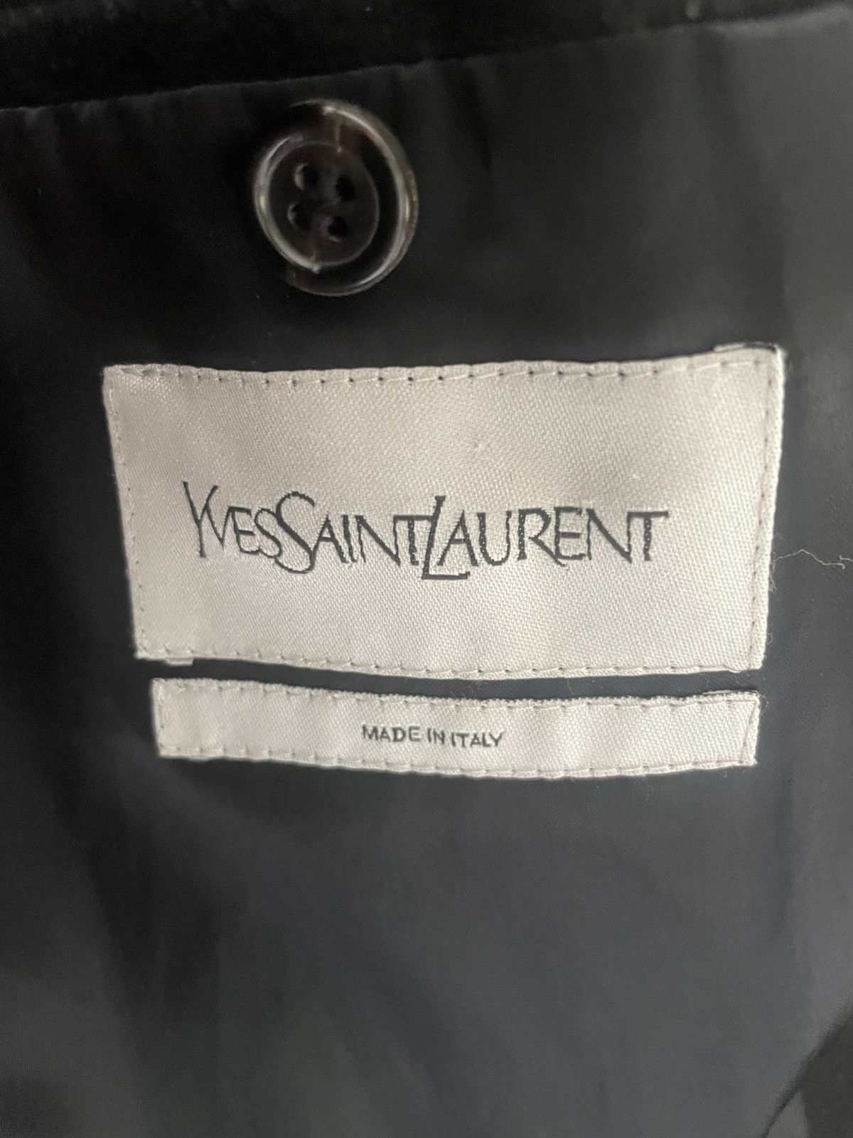 Yves Saint Laurent Black Double Breasted Wool Coat Size US M / EU 48-50 / 2 - 2 Thumbnail