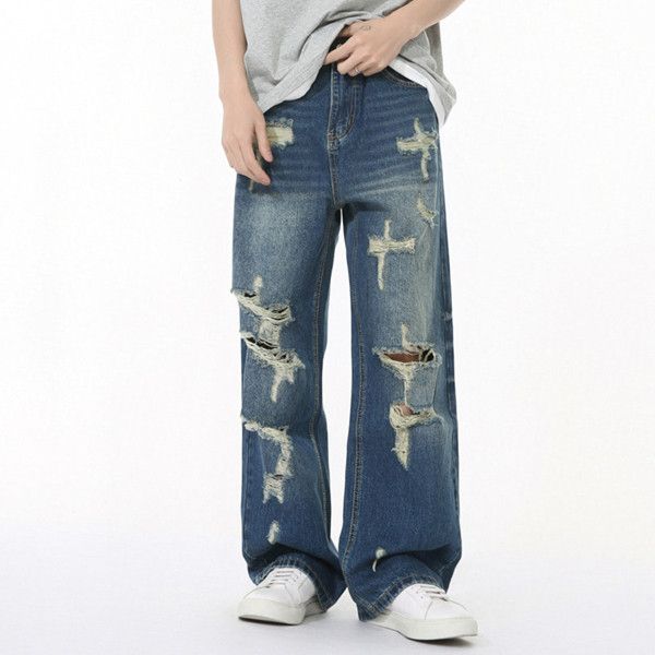 Japanese Brand Men's new season trendy retro ripped jeans Size US 34 / EU 50 - 2 Thumbnail