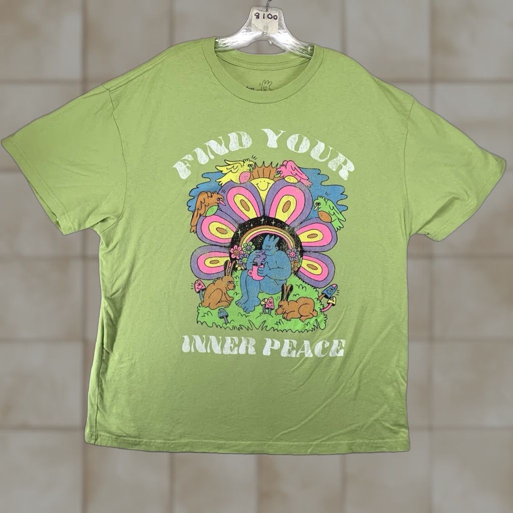 Vintage VINTAGE Gold Hour T-Shirt Unisex Adults Medium Art Peace Graphic 90s Retro Green Size US XXL / EU 58 / 5 - 1 Thumbnail