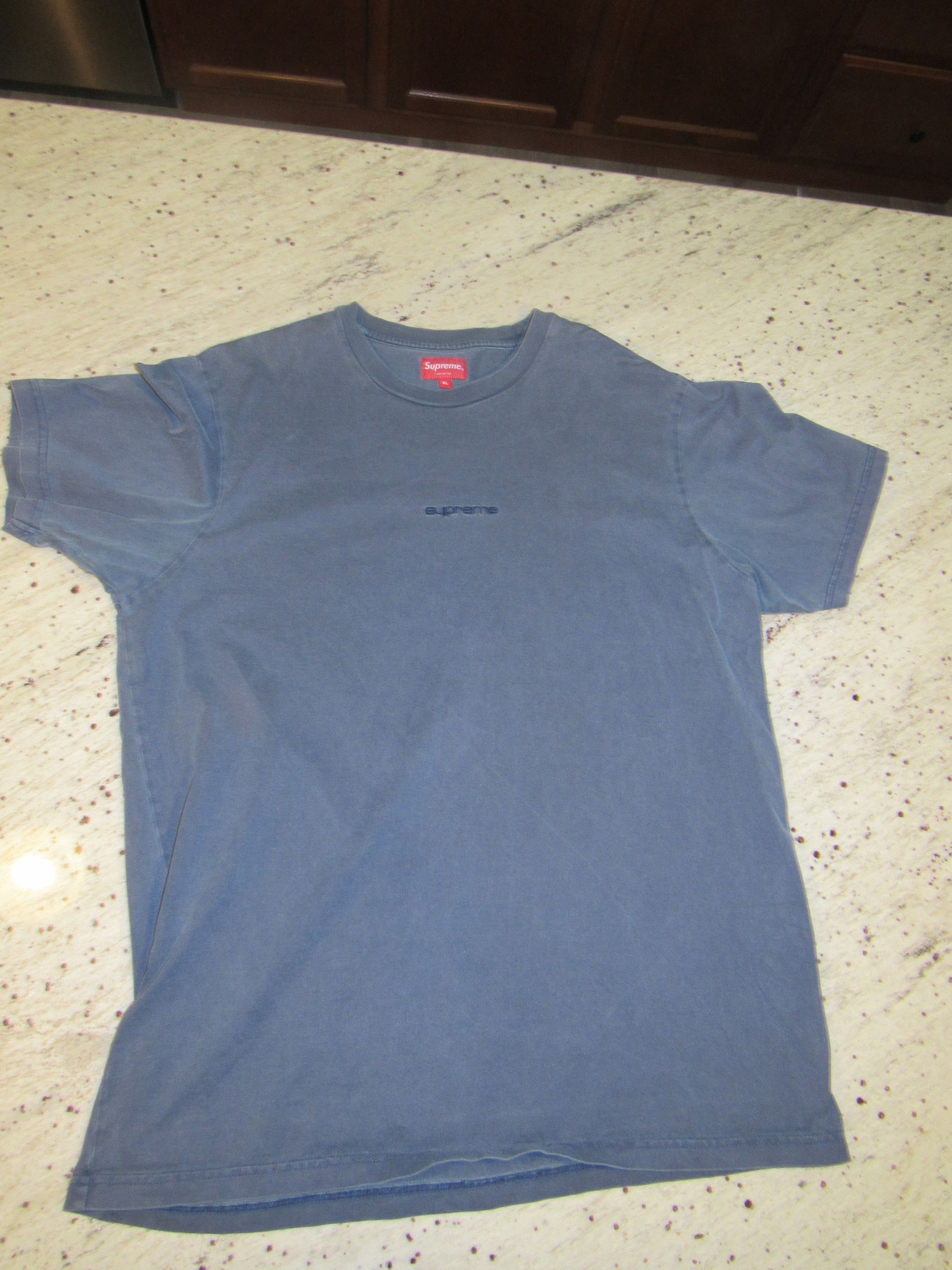 Supreme Supreme Overdyed Tee 'Navy' SS19 Size US XL / EU 56 / 4 - 1 Thumbnail
