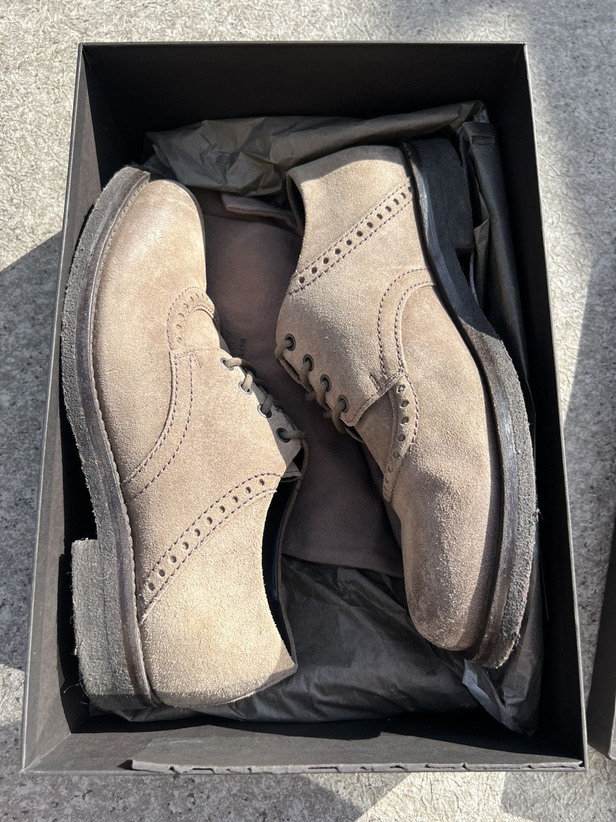 Bottega Veneta Bottega Veneta Dark Olive Brown Suede Derby Shoe Size US 11.5 / EU 44-45 - 3 Thumbnail