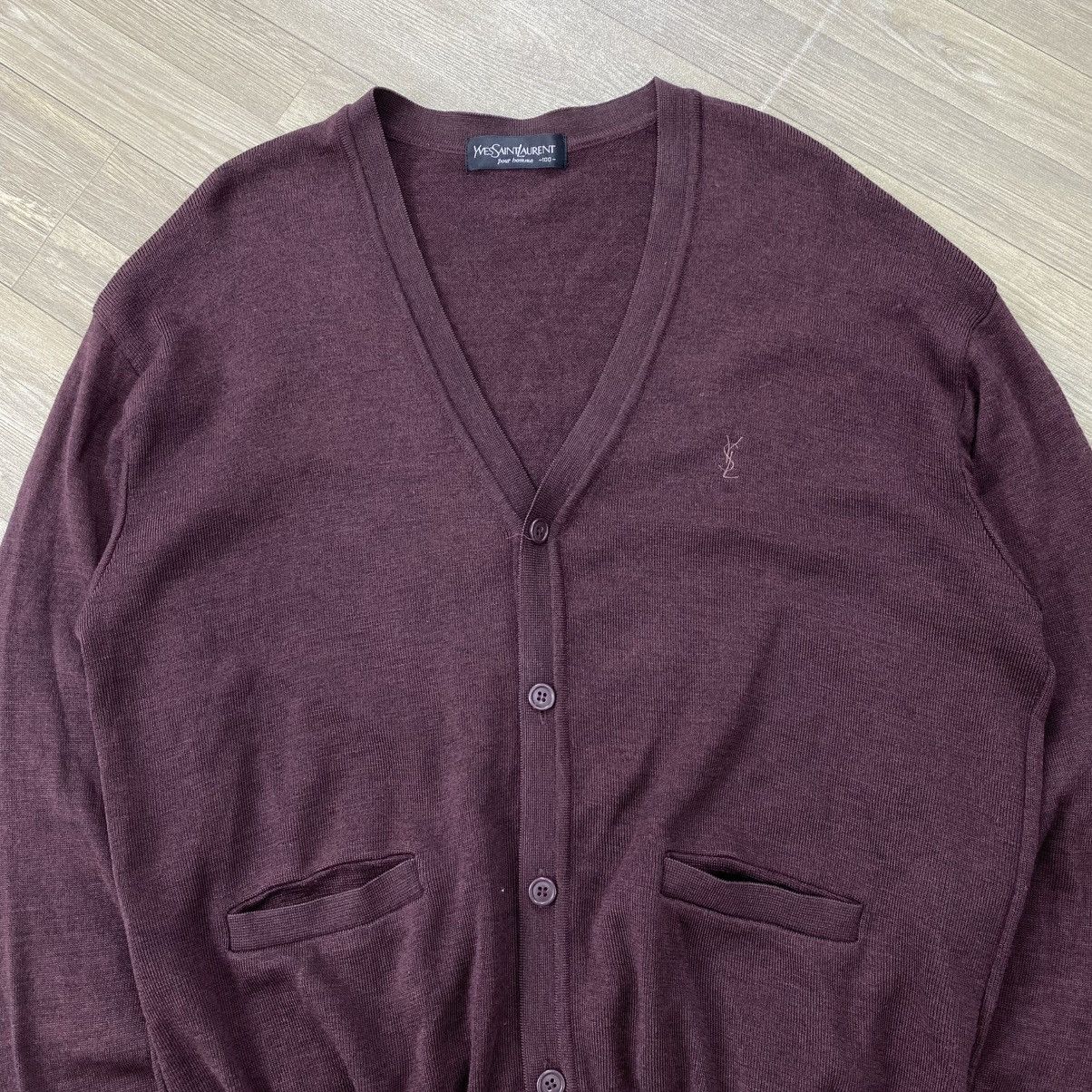 Saint Laurent Paris Vintage Yves Saint Laurent YSL Knitted Cardigan Luxury Size US L / EU 52-54 / 3 - 2 Thumbnail