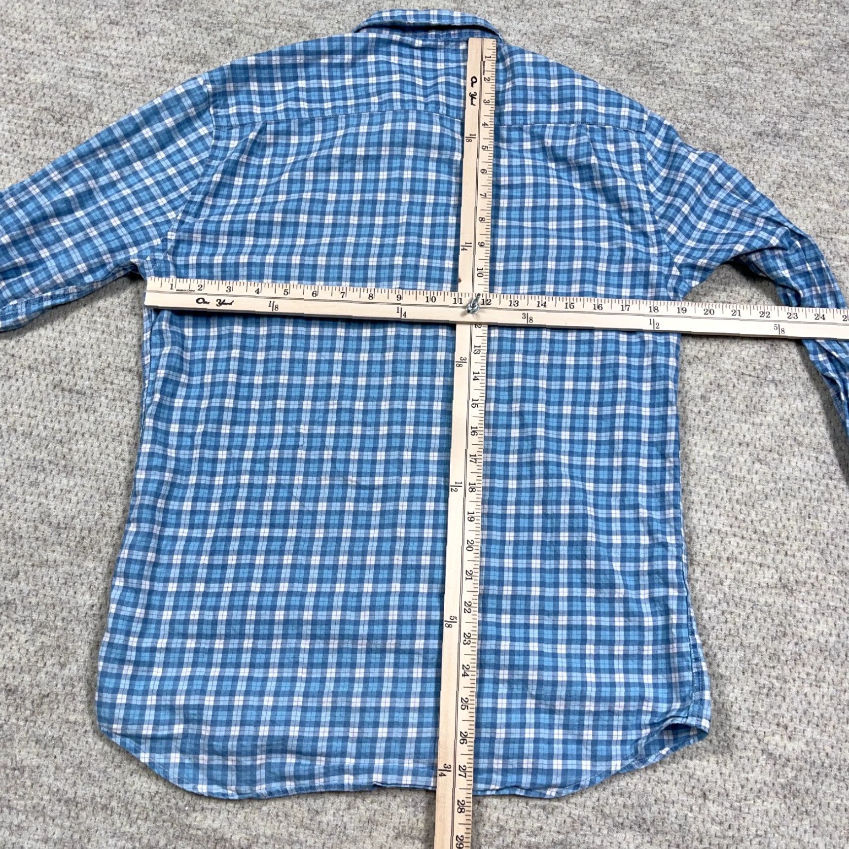 Faherty Faherty Shirt Men Small Blue Plaid Button-Up Lightweight Flannel Camp Adult Size US S / EU 44-46 / 1 - 6 Thumbnail
