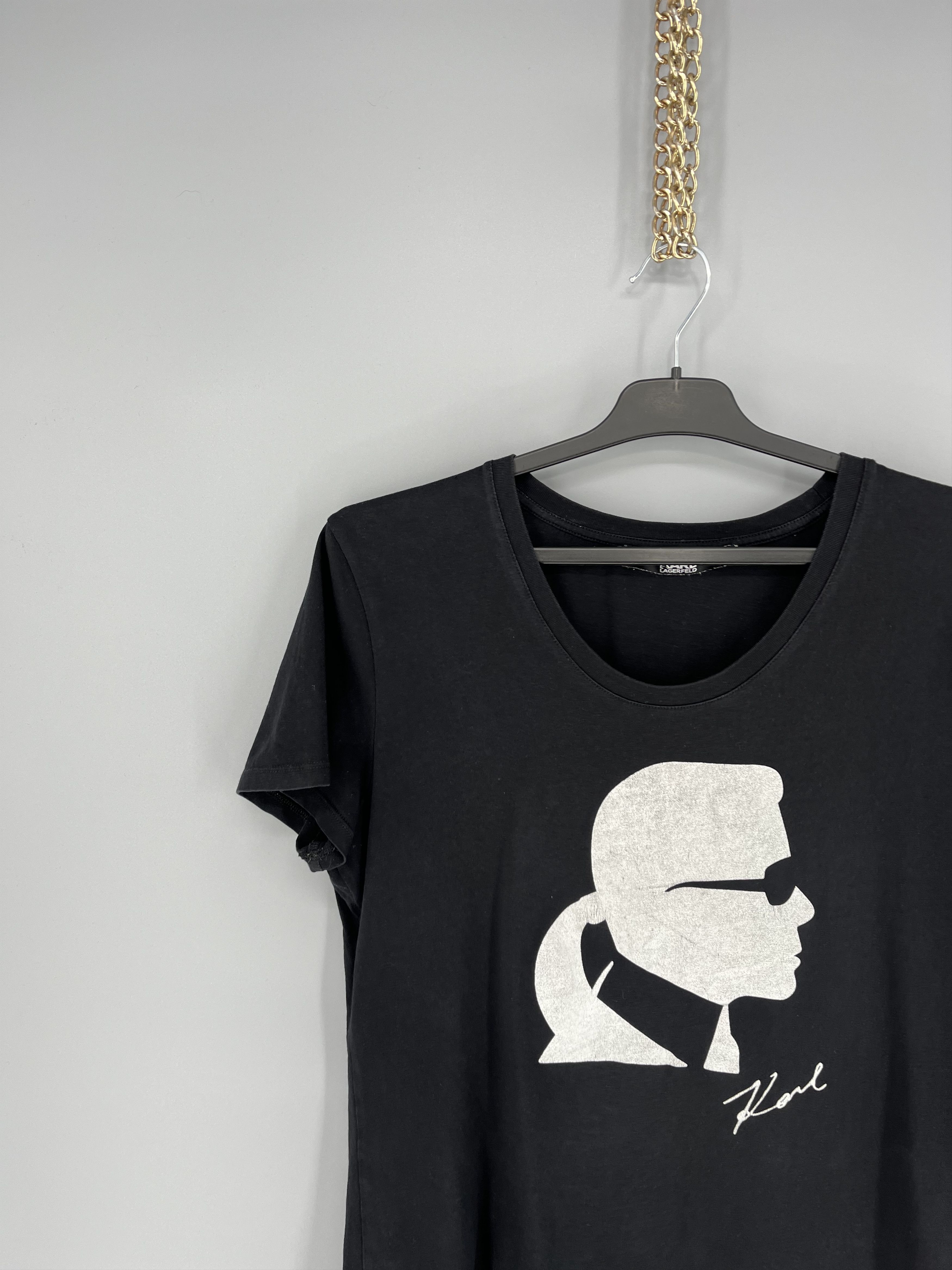 Karl Lagerfeld Karl Lagerfeld Paris Logo T Shirt Black Womens Size L Size L / US 10 / IT 46 - 4 Thumbnail