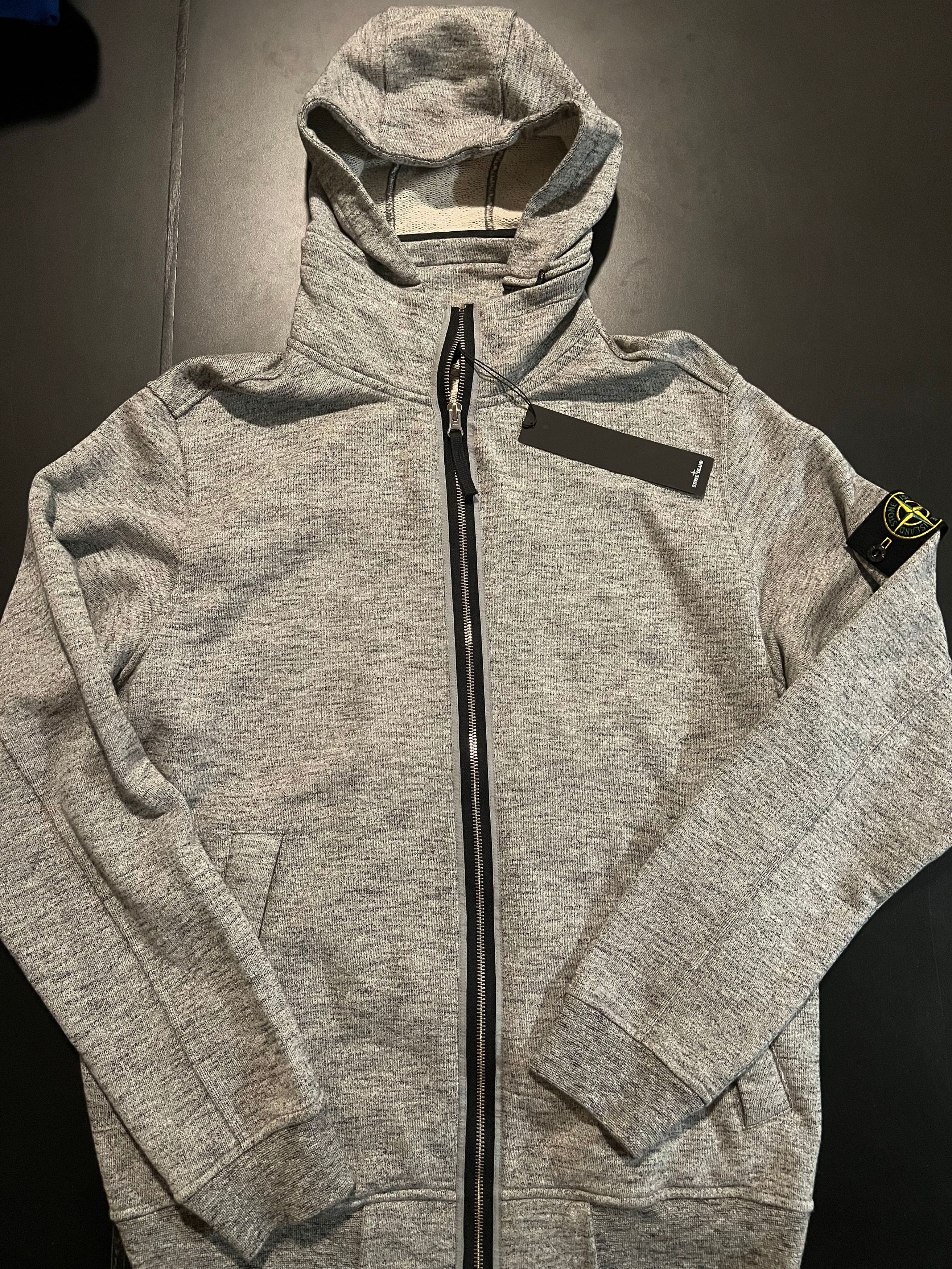 Stone Island Stone Island Hooded Knit Zipped Hoodie Marl Grey XL Size US XL / EU 56 / 4 - 1 Thumbnail