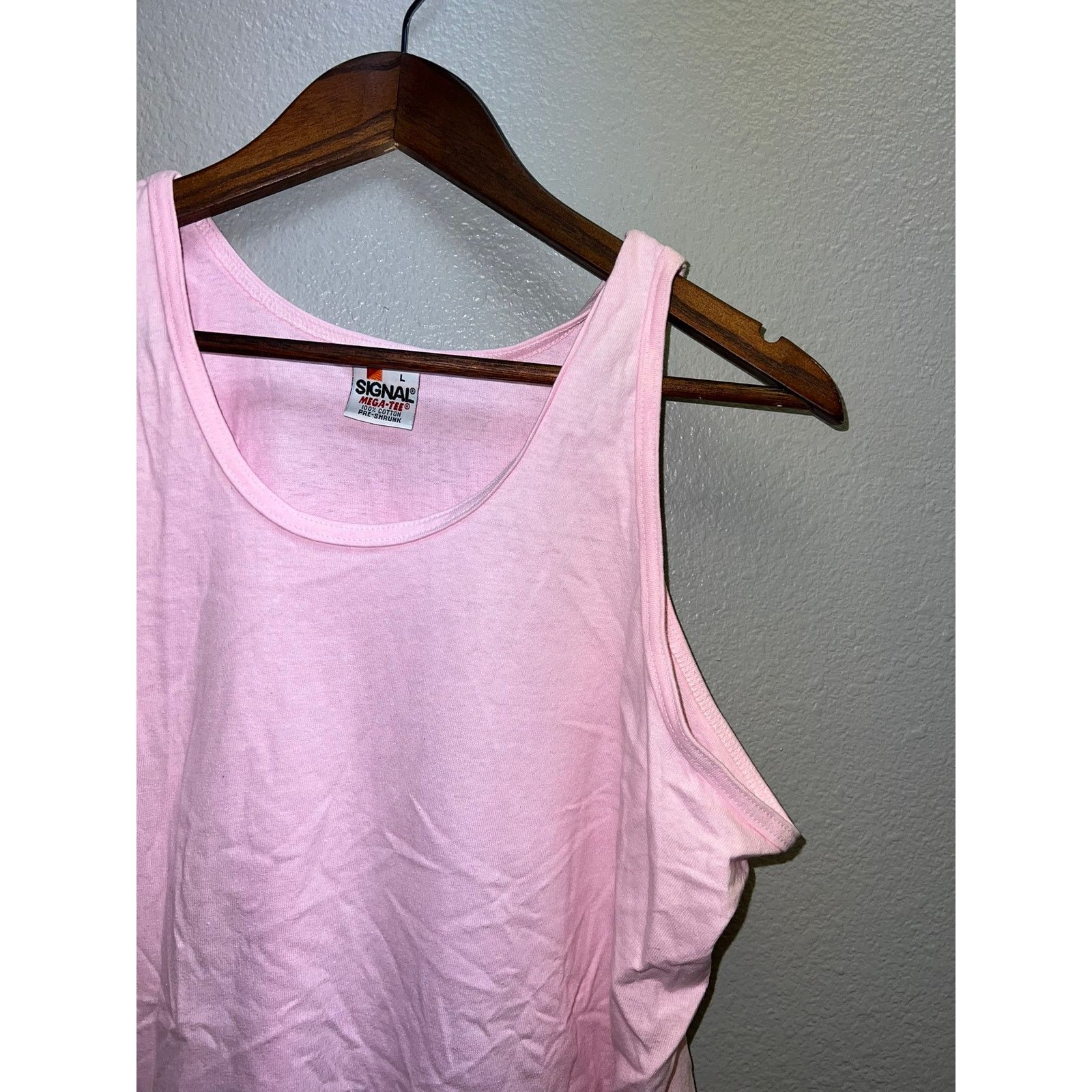 Signal Sport 80s Vintage Signal Mega-Tee Pink Blank Tank Shirt Top VTG L Size US L / EU 52-54 / 3 - 3 Thumbnail