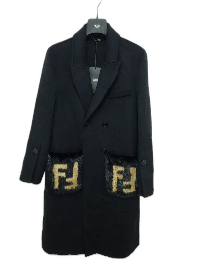 Fendi Fendi Wool Overcoat with Fur Pockets Size US M / EU 48-50 / 2 - 1 Thumbnail