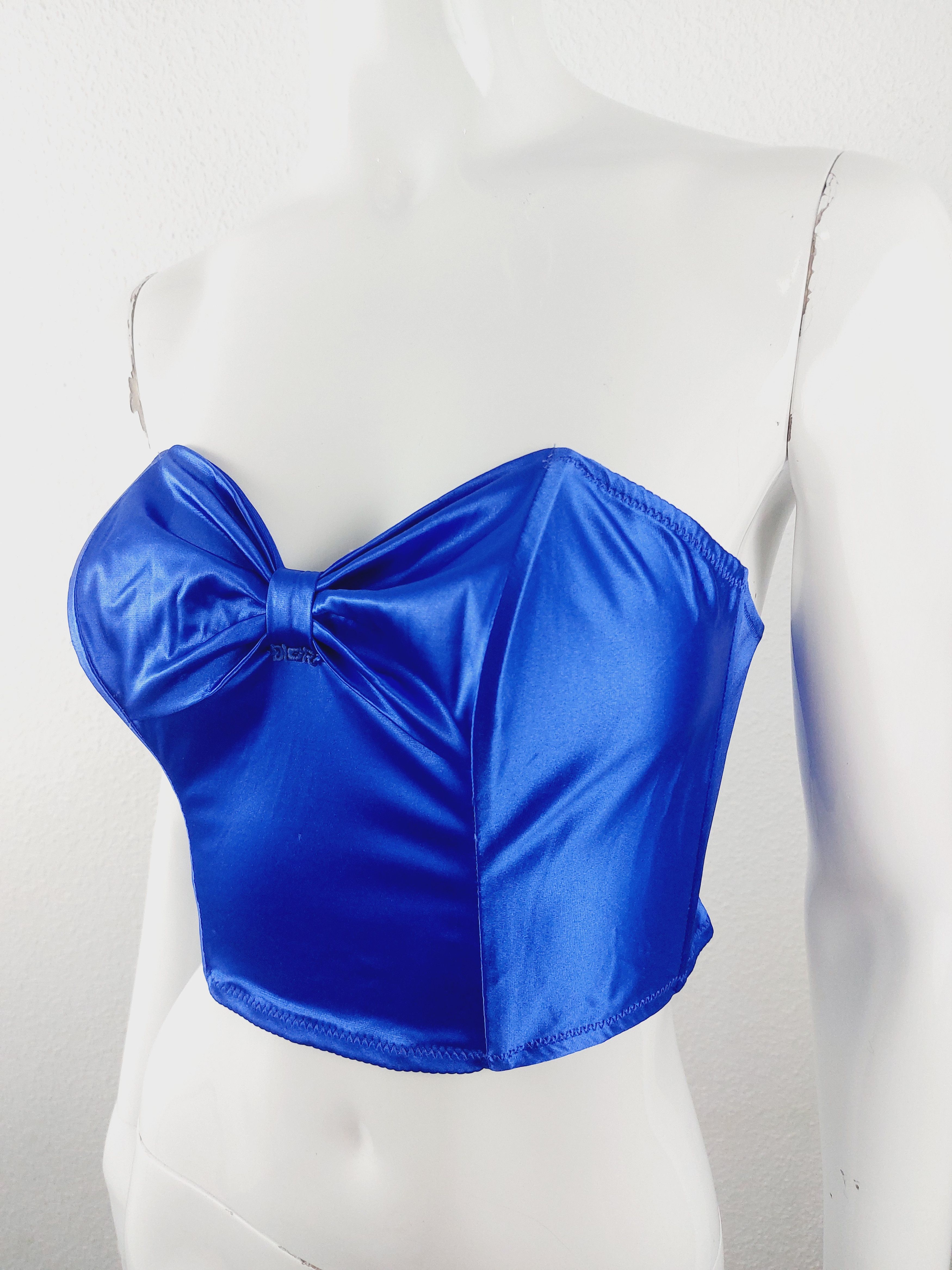 Vintage Christian Dior Navy Blue Logo Corset Bustier NWT
