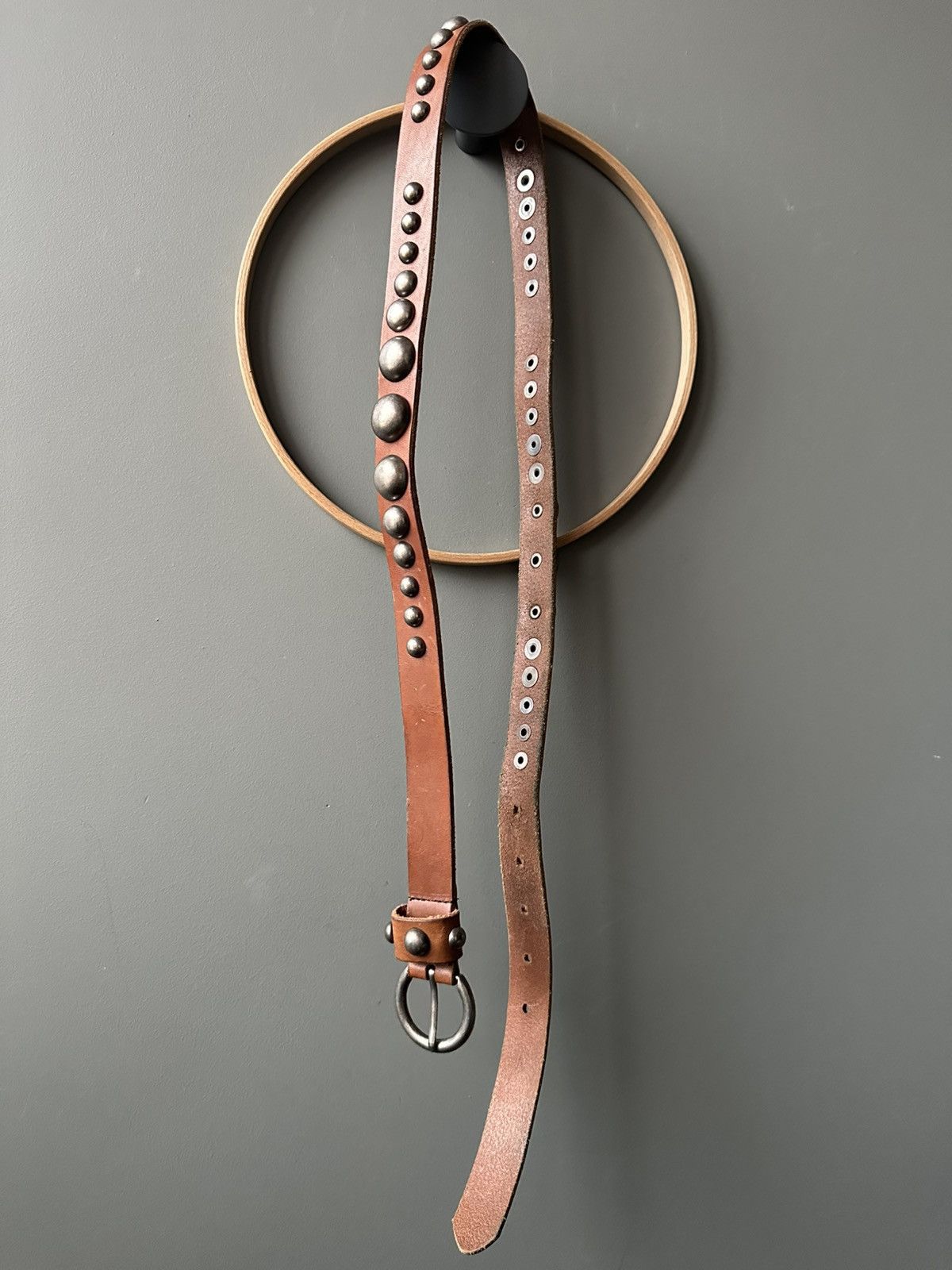 Vintage Vintage Leather Metallic Sphere Belt Size ONE SIZE - 3 Thumbnail