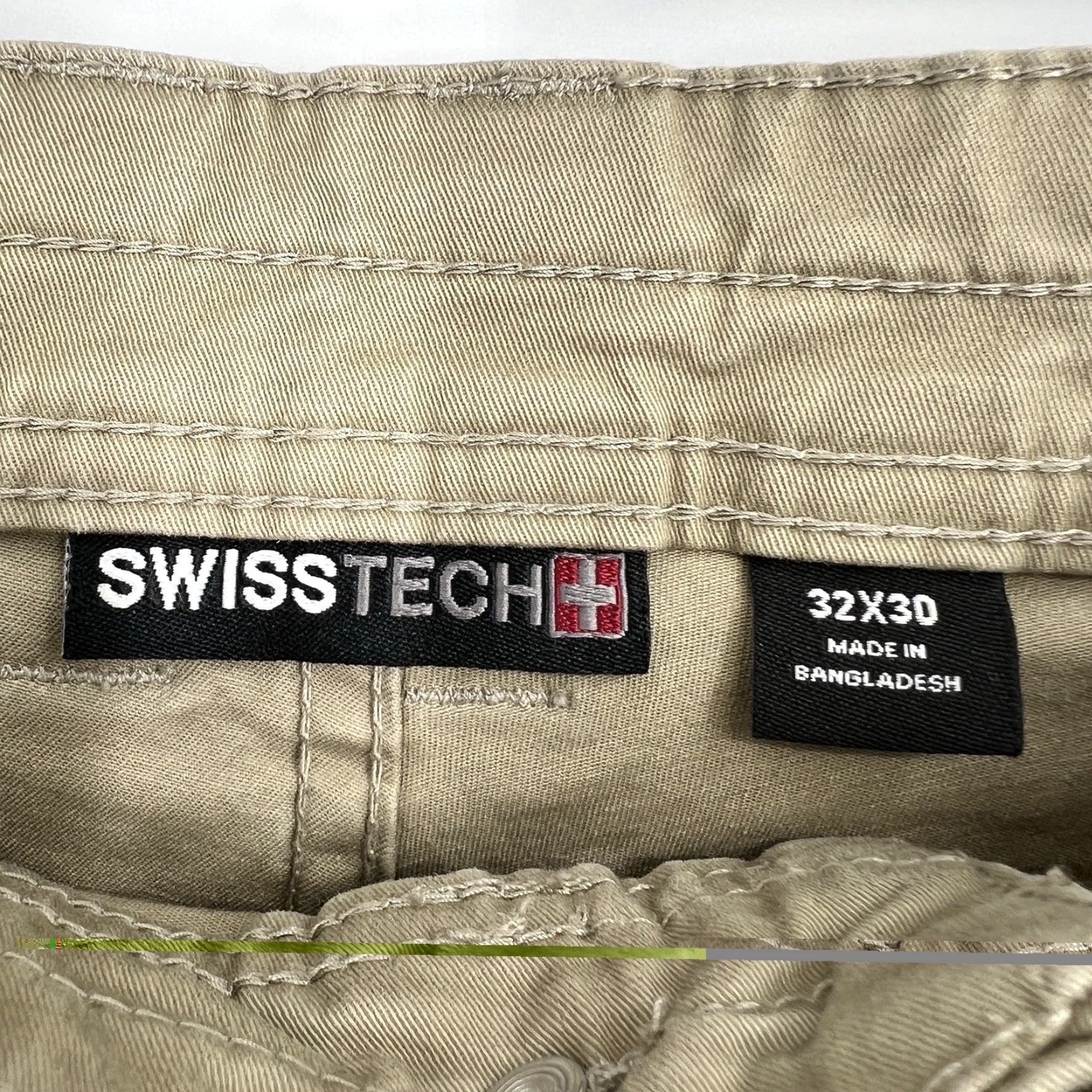 Vintage Swiss Tech Khaki Pants 32x27 Casual Workwear Men Beige Cotton Blend Relaxed Straight 27in Pockets Size US 32 / EU 48 - 5 Thumbnail