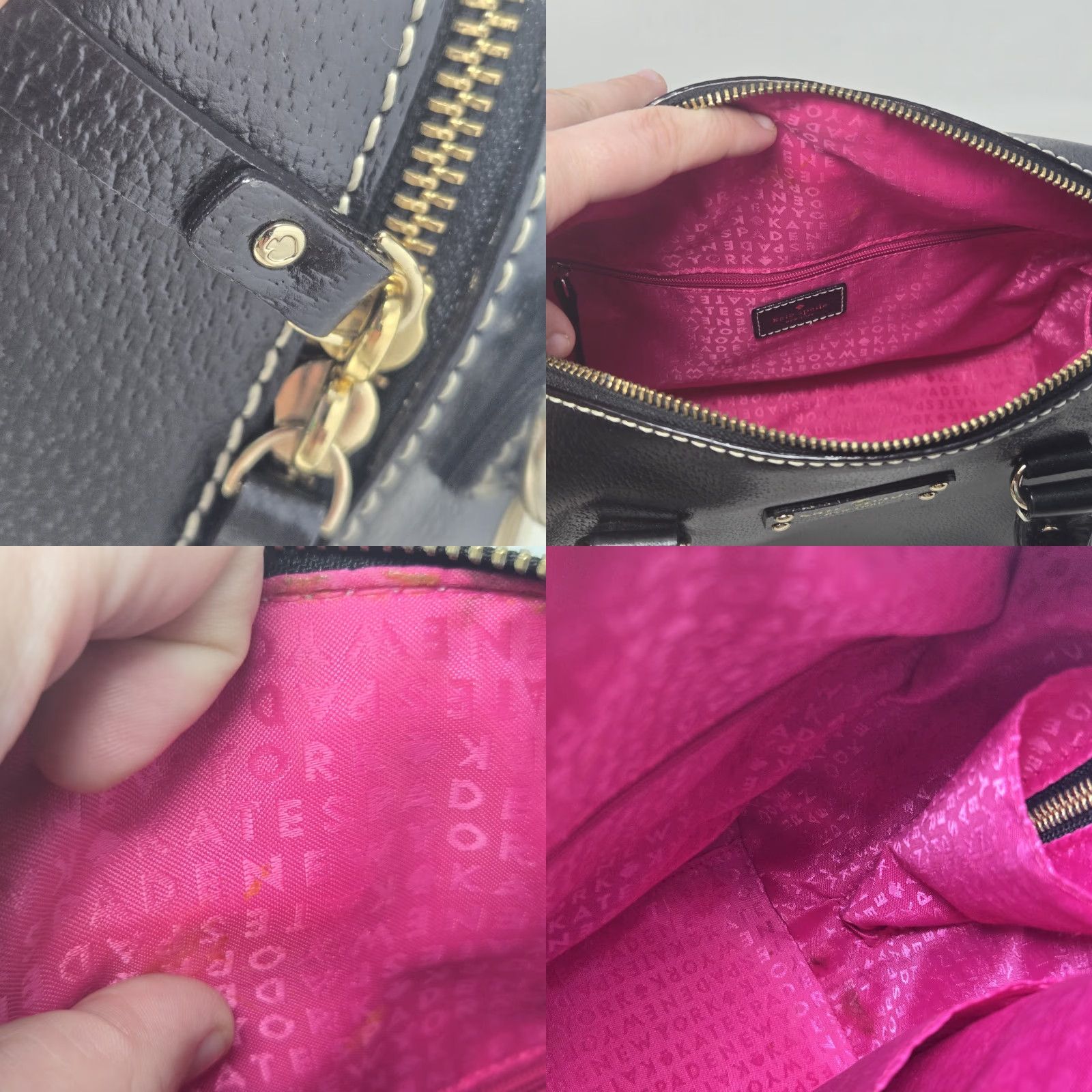 Vintage kate spade Wellesley Satchel Crossbody Bag Black Leather OS Womens Size ONE SIZE - 8 Thumbnail
