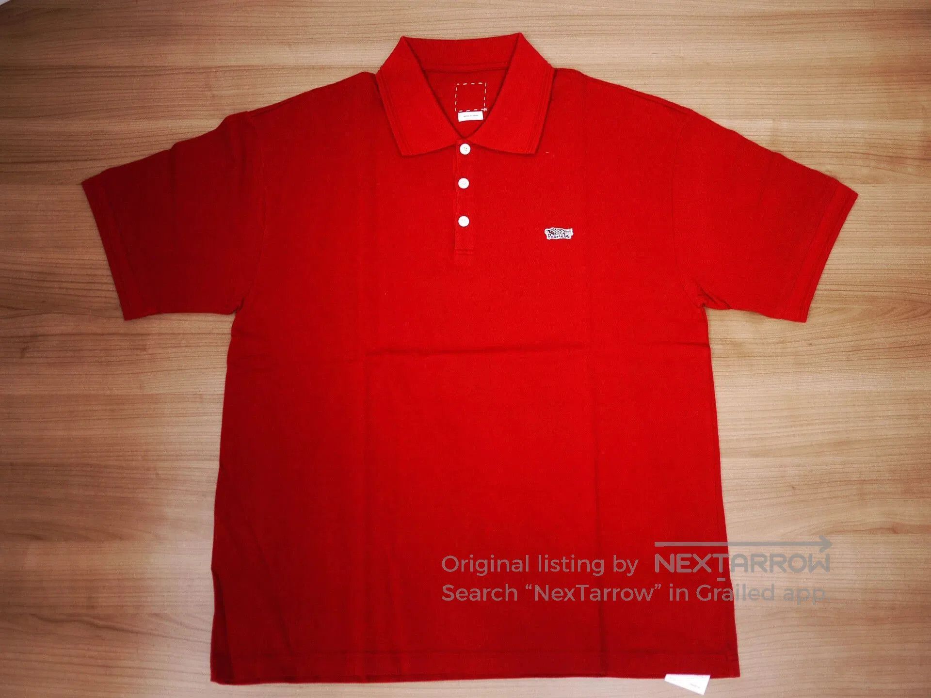Visvim Red Short Sleeve Polo Shirt. Size US M / EU 48-50 / 2 - 1 Thumbnail