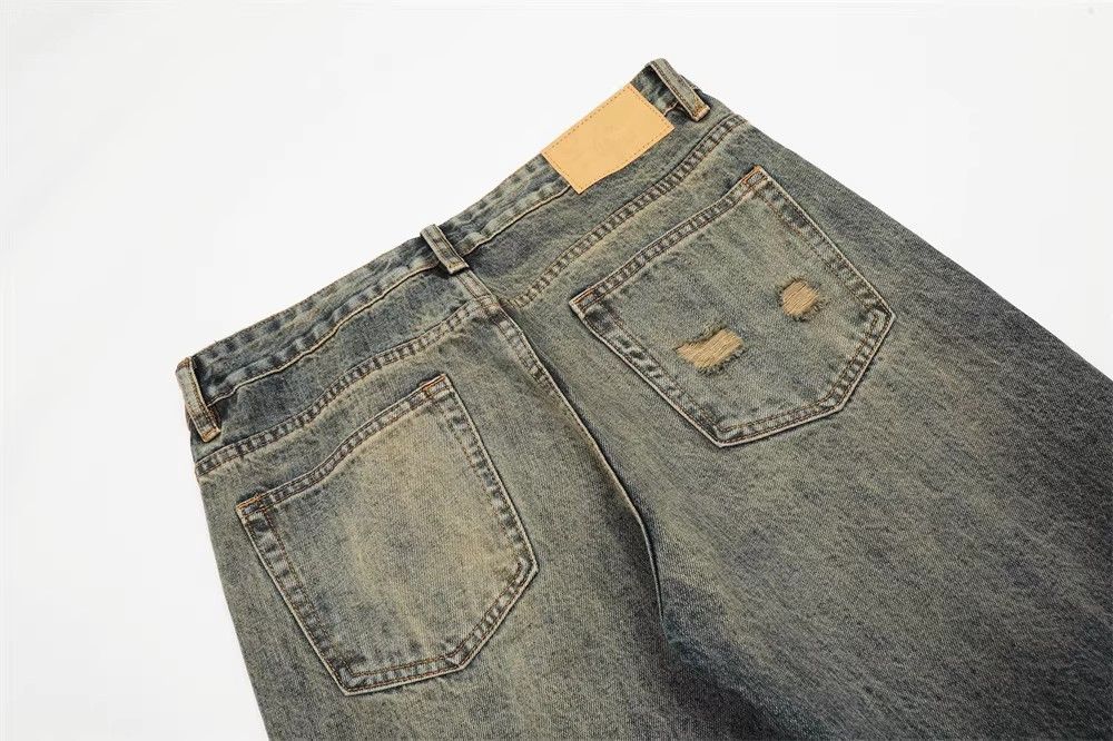 Japanese Brand × Jean Men's trendy loose retro washed distressed flared jeans Size US 32 / EU 48 - 5 Thumbnail