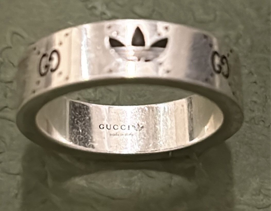 Adidas × Gucci Gucci x Adidas Engraved Interlocking G Ring Ag 925 Size ONE SIZE - 3 Thumbnail
