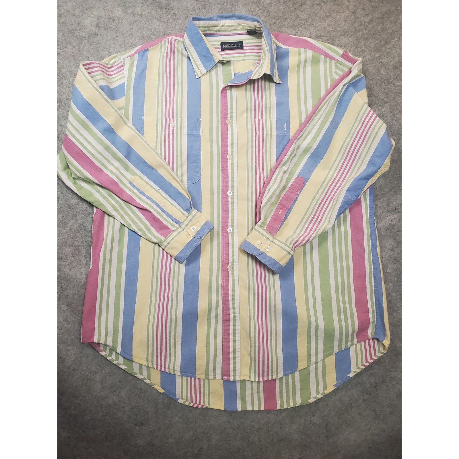 Lands' End VTG Land's End Men's Large Stripe LS Button Down Shirt Size US L / EU 52-54 / 3 - 1 Thumbnail