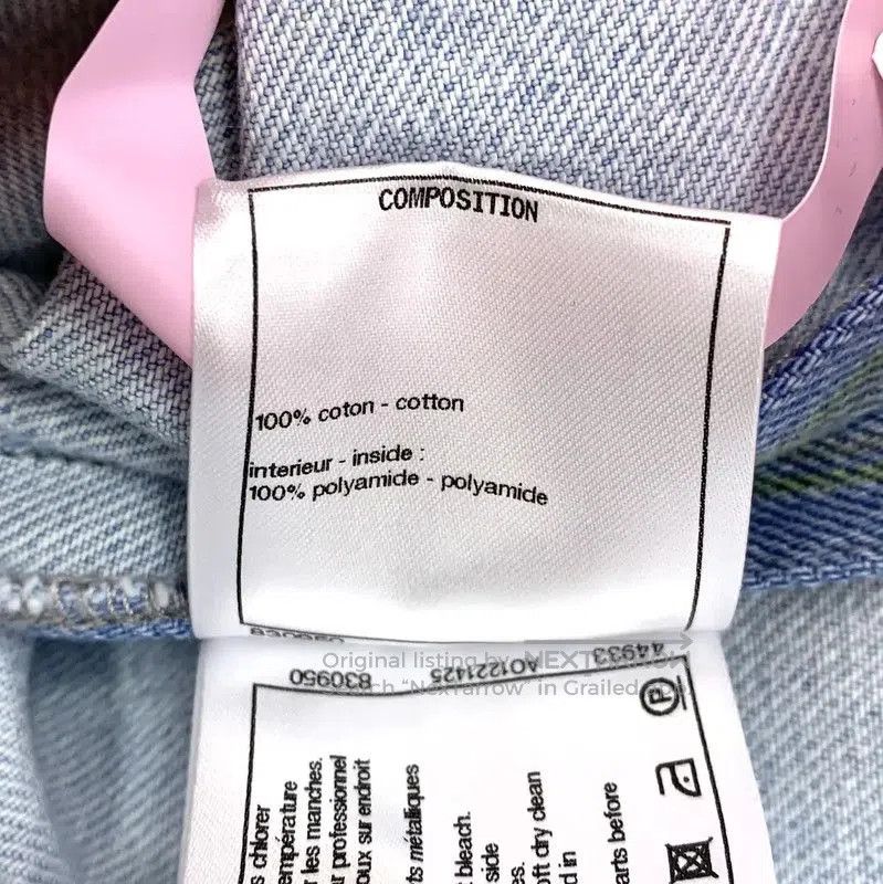 Chanel Blue Cotton Women's Jacket with Ruffles .