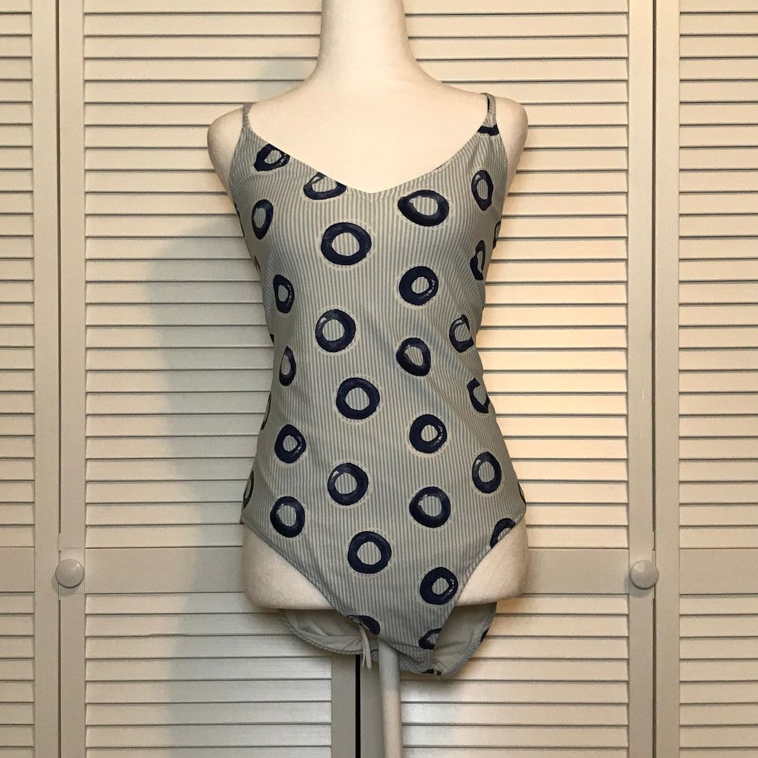 Other Aerie Striped V-neck Stretch One-piece Swimsuit 14/16 Size XL / US 12-14 / IT 48-50 - 1 Thumbnail