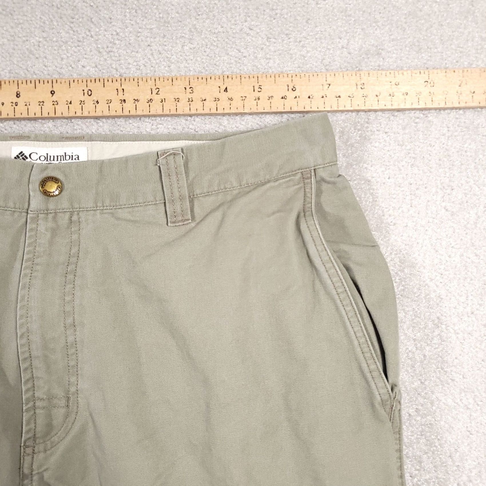 Vintage Columbia Pants Mens 34x32 Beige Canvas Hiking Cotton Zip Pockets 5 Pocket Cargo Regular Straight 5-Pocket Design Mens Size US 34 / EU 50 - 3 Thumbnail